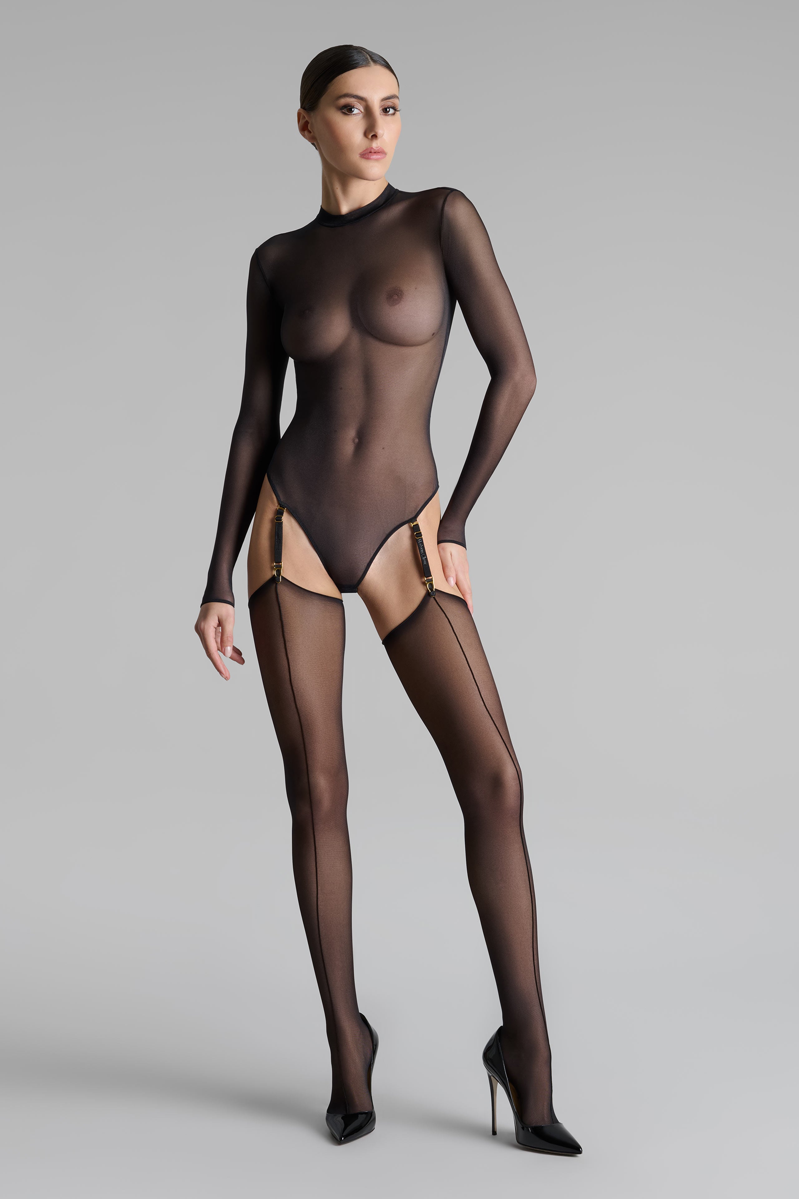 Calze con 2 righe con orli tagliati arrotolati - 20D - Legwear