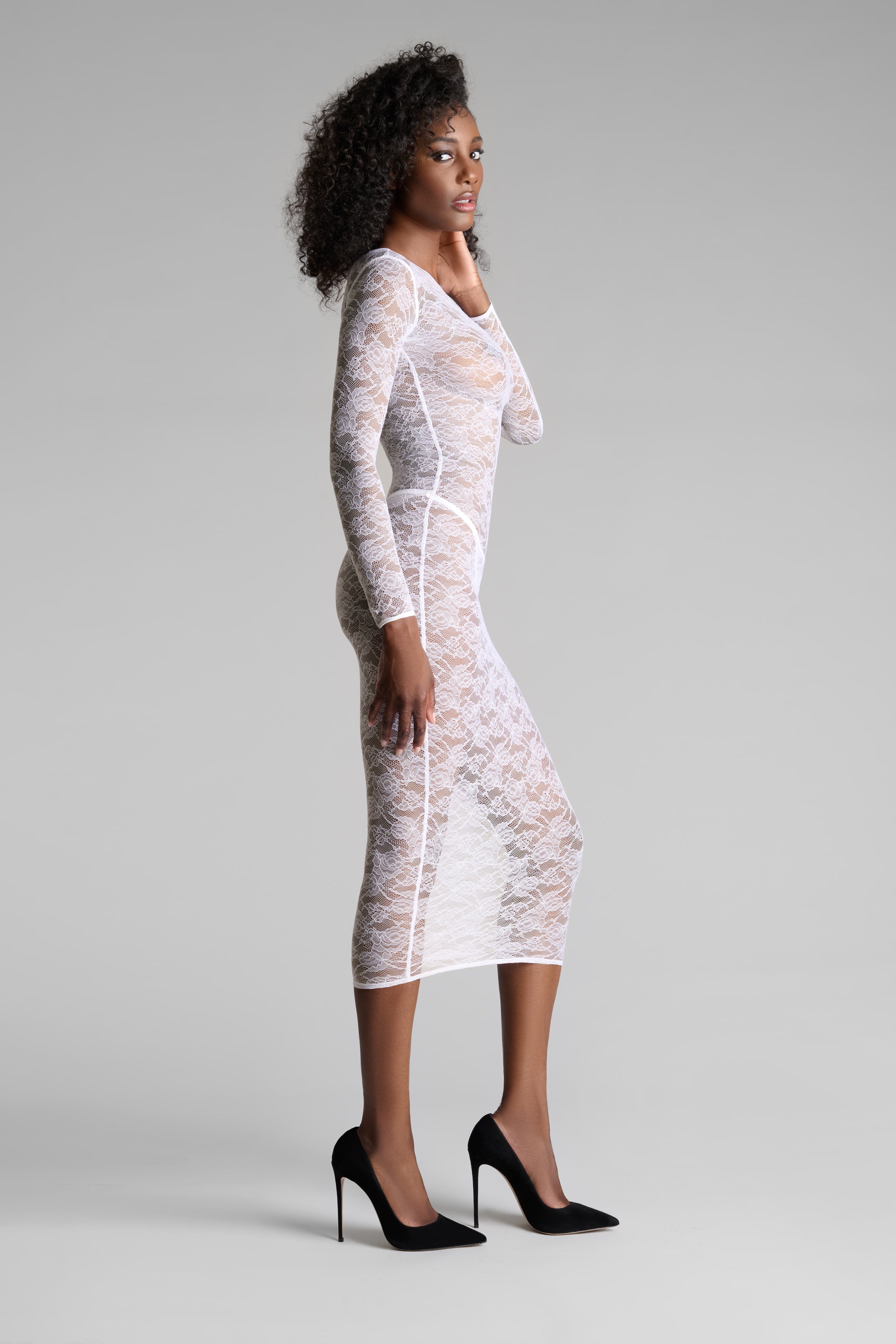 Abito midi con maniche lunghe - Flashback