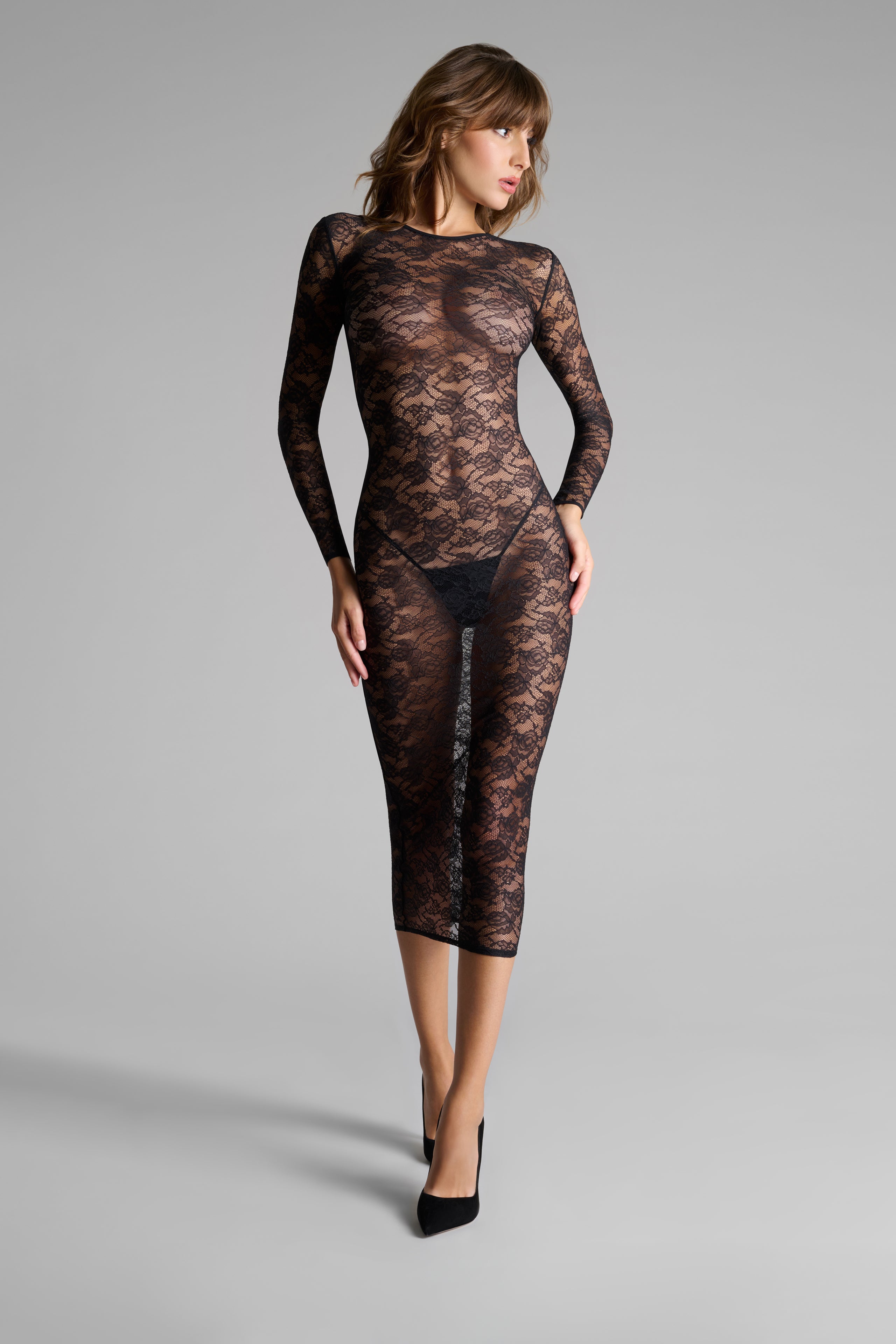 Robe midi manches longues - Flashback