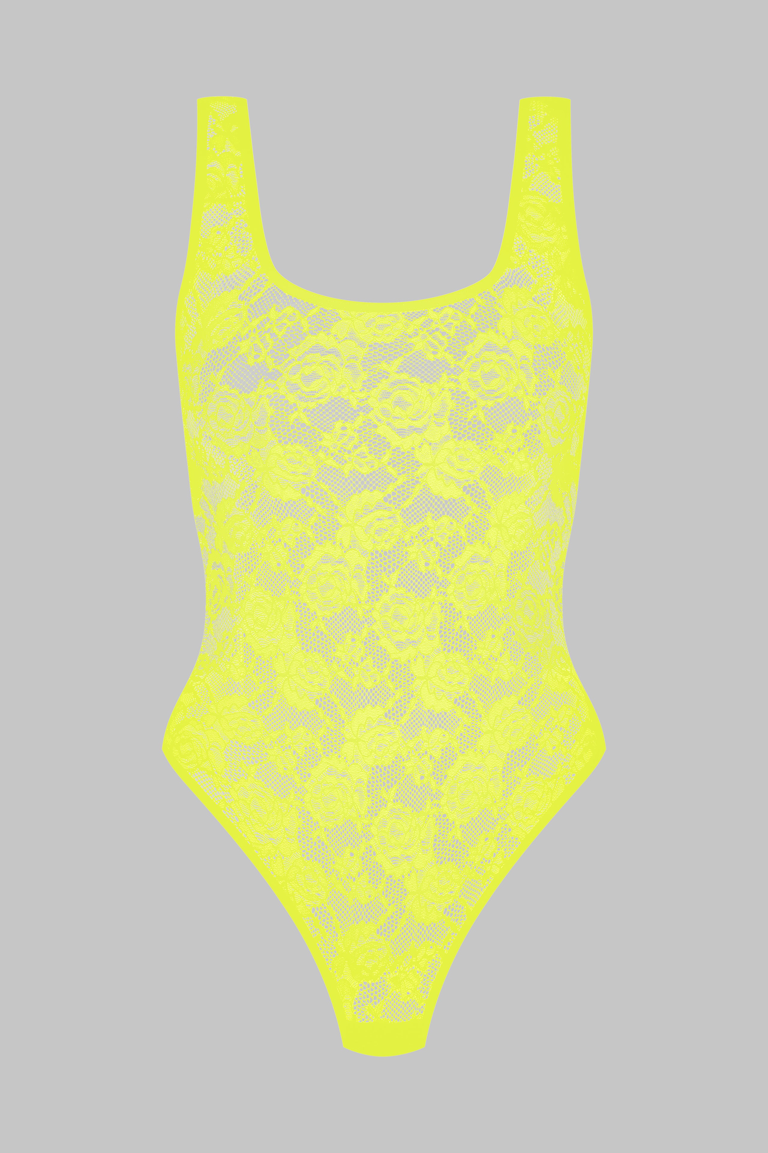 Open back string bodysuit - Flashback Neon
