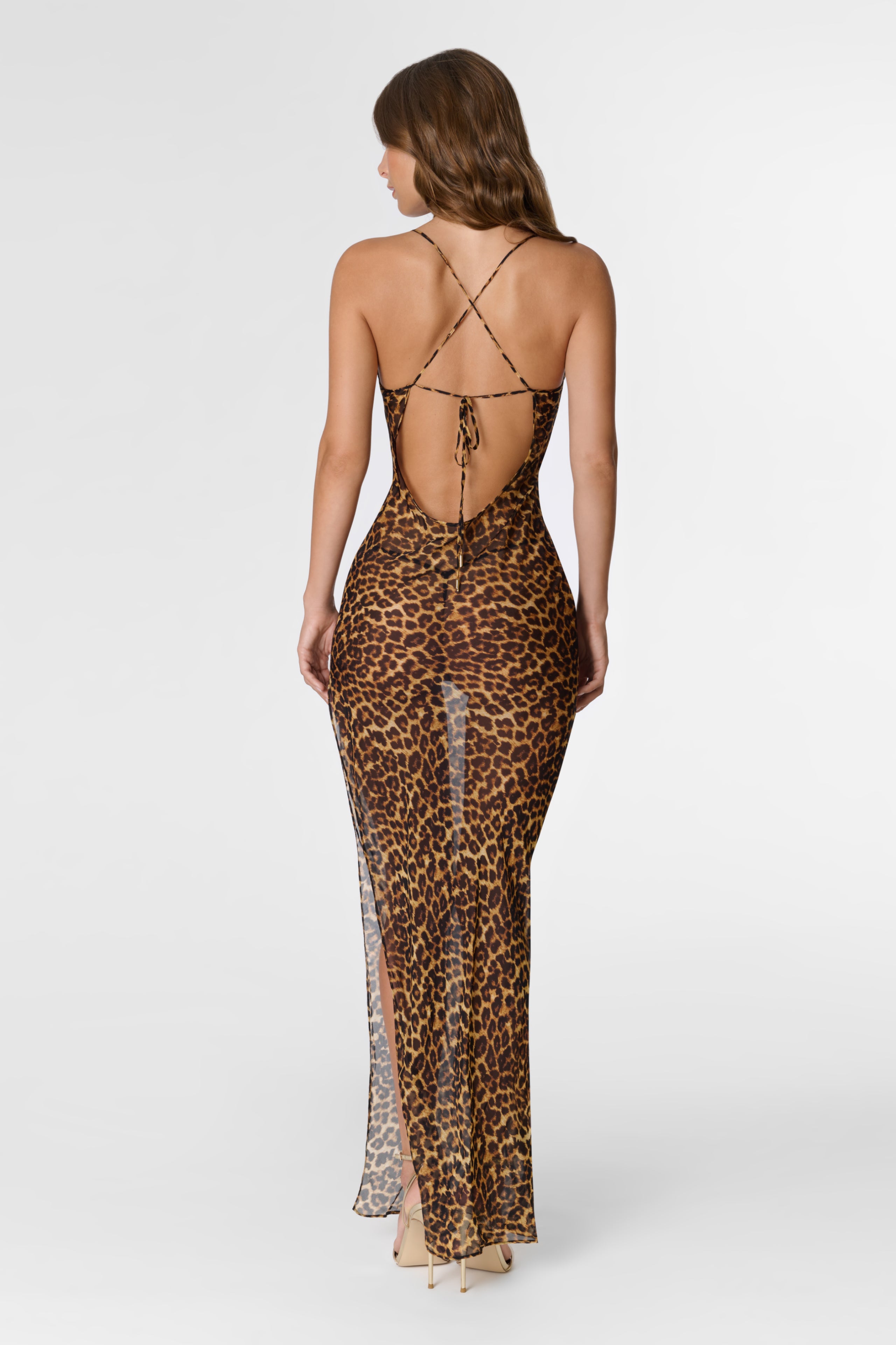 Long Backless Dress - Safari