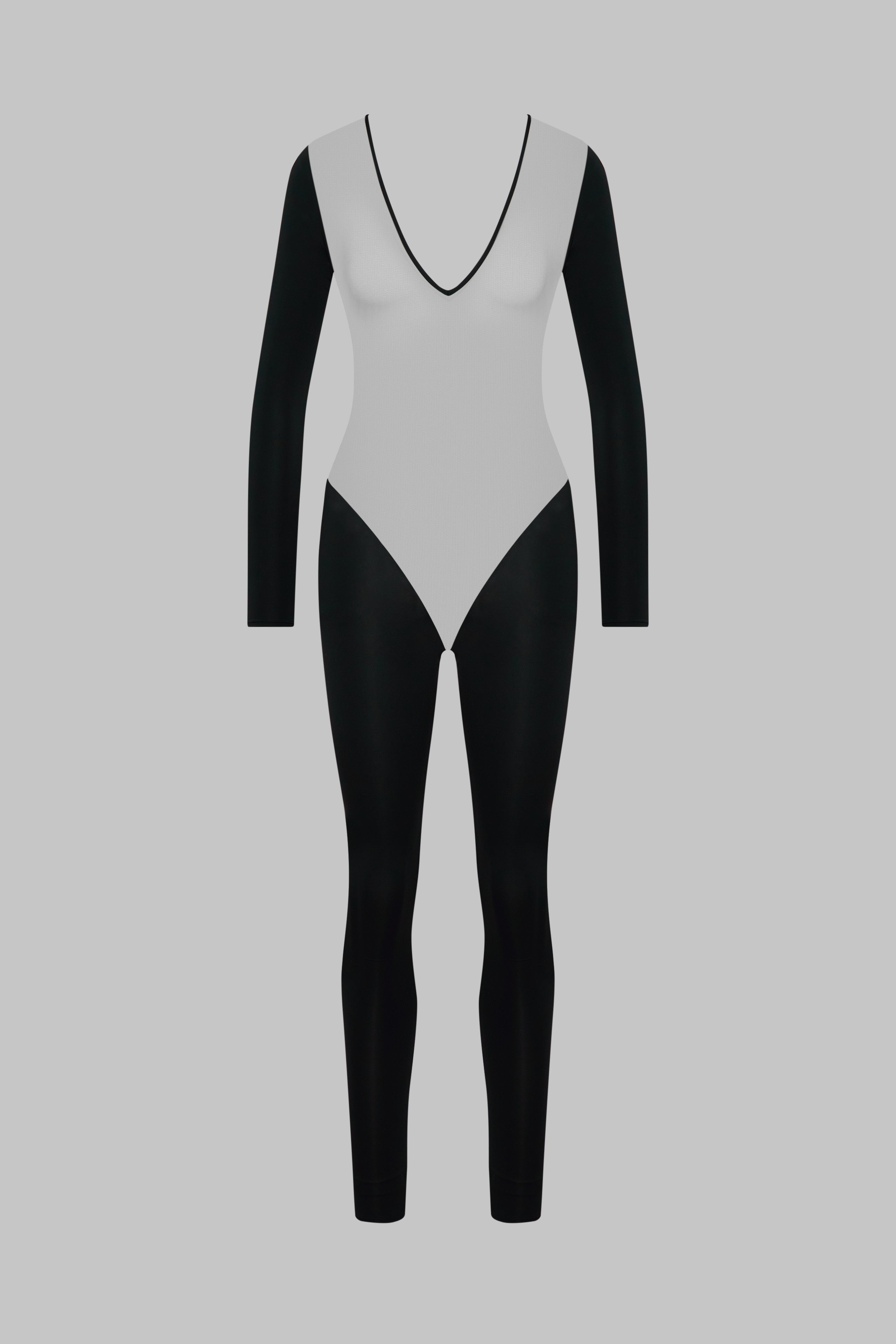 Catsuit con Maniche Lunghe e Schiena Trasparente - Pure Tentation