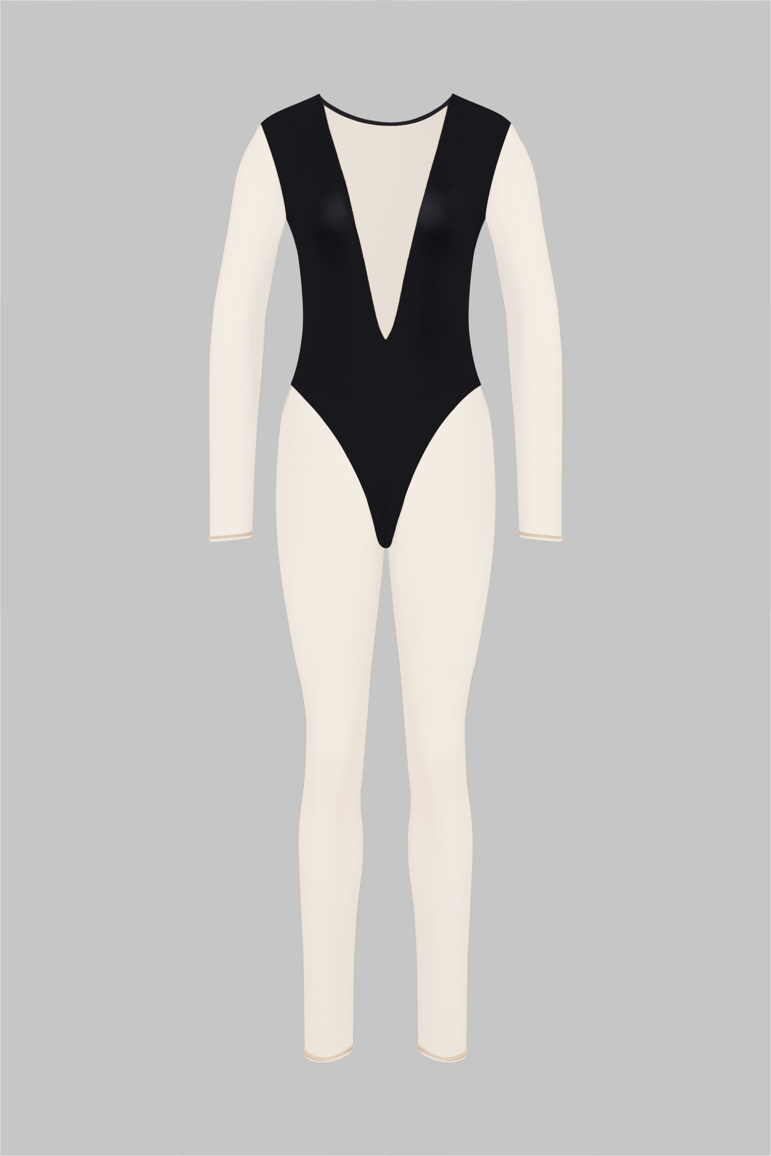 Long-sleeved V-neck jumpsuit - Pure Tentation