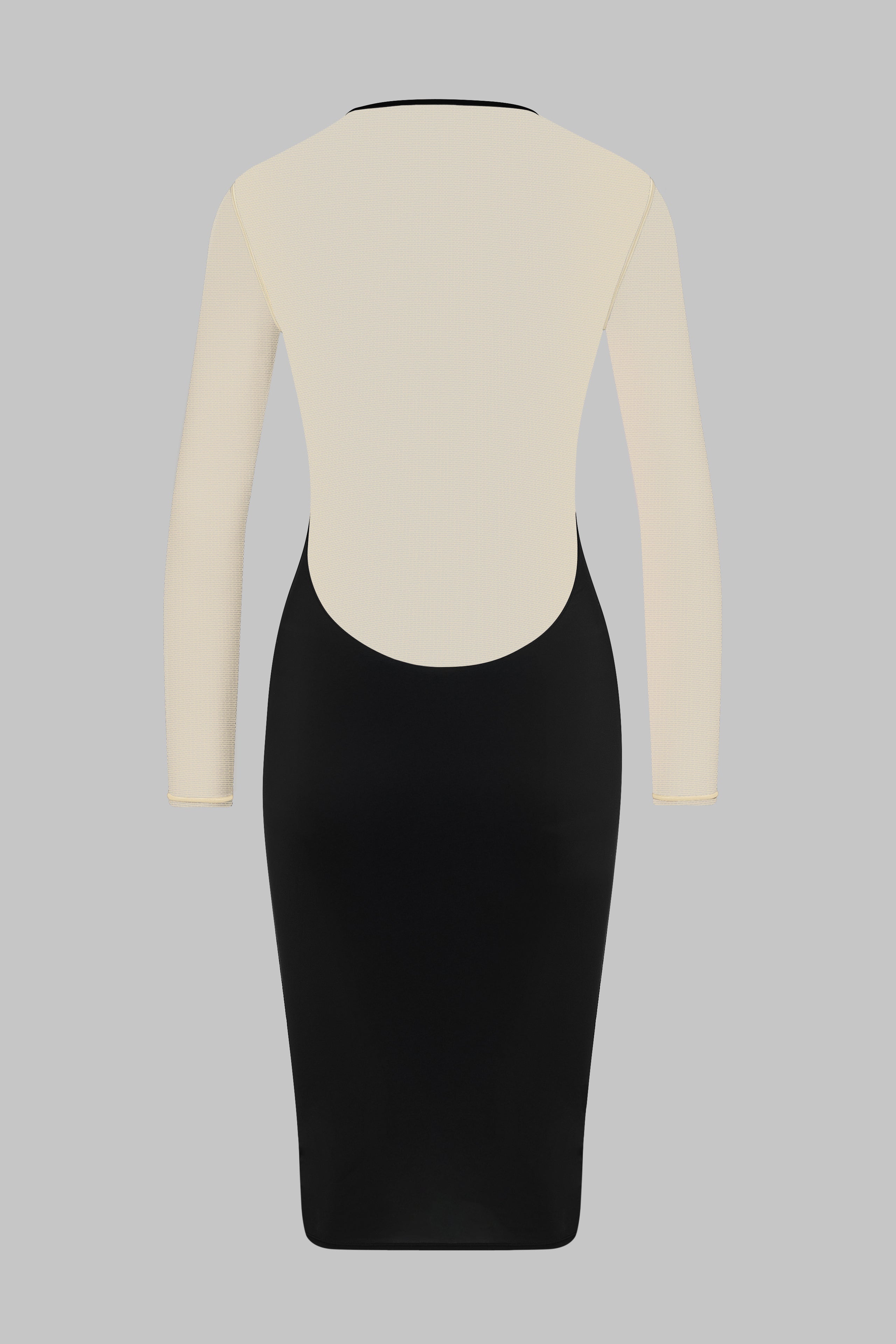 Midi V-neck dress with long sleeves - Pure Tentation