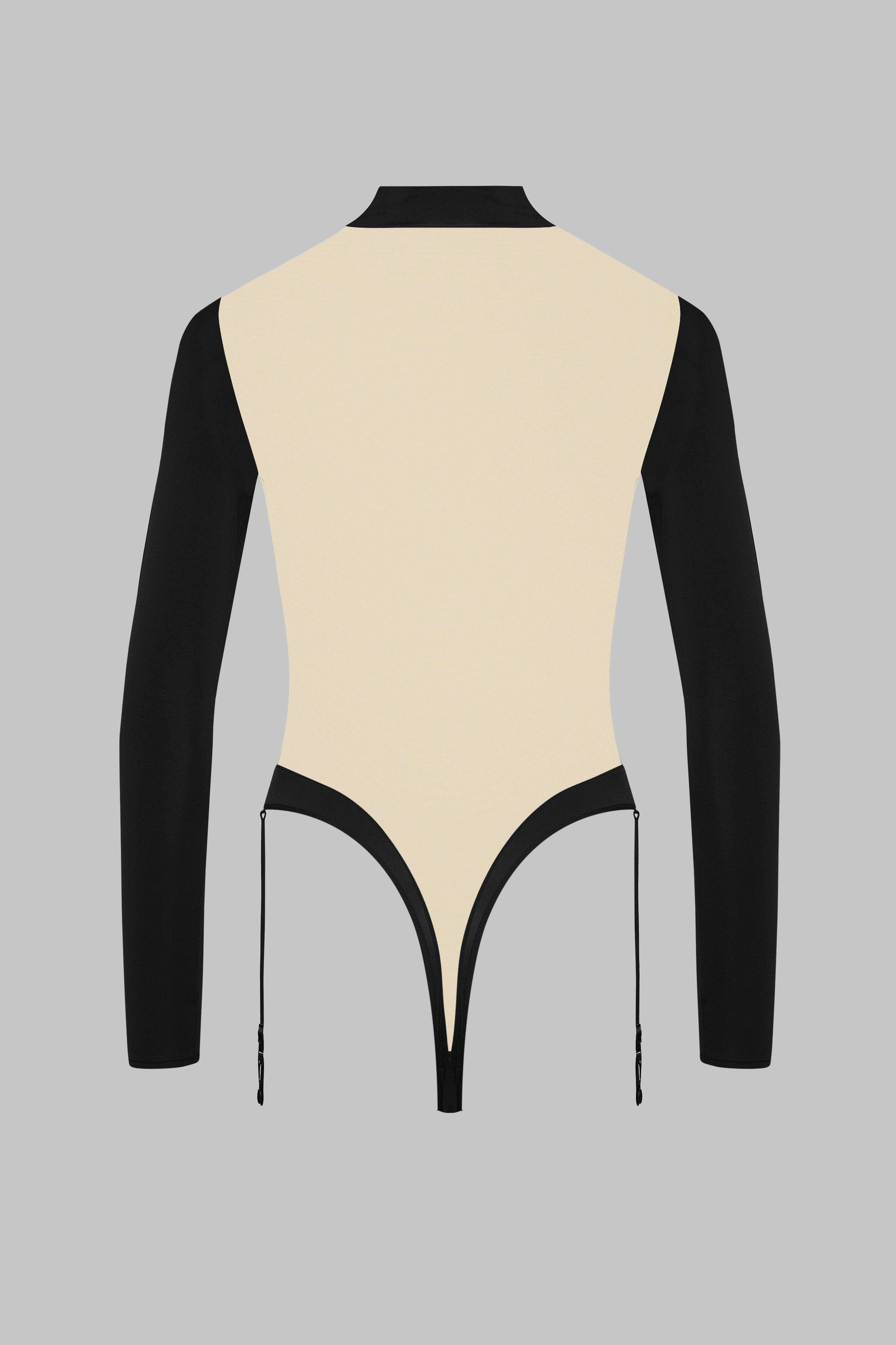 V-neck bodysuit with suspenders - Pure Tentation