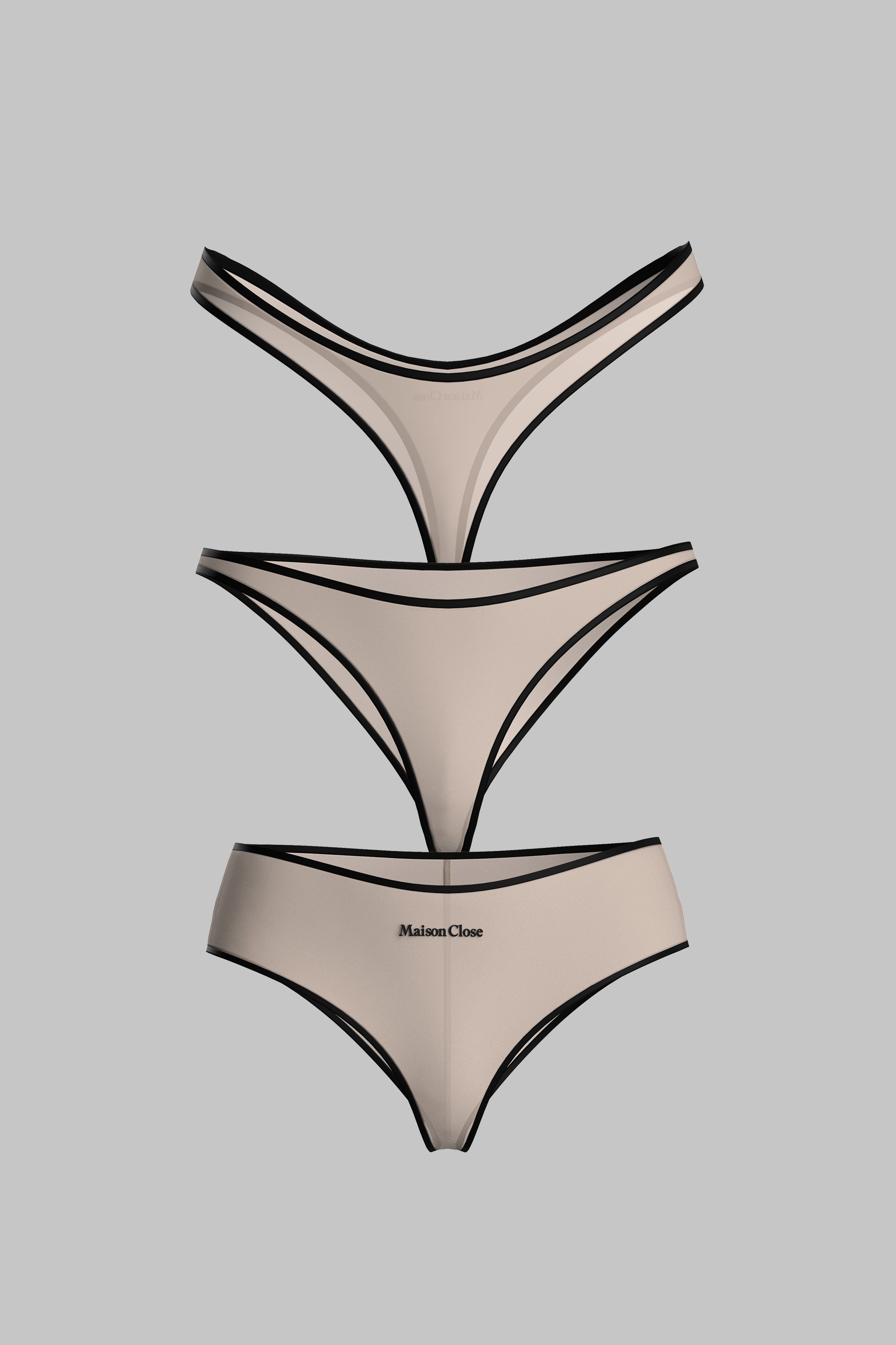 Set aus 3 Dunkelbeige Unterteile - La Parisienne