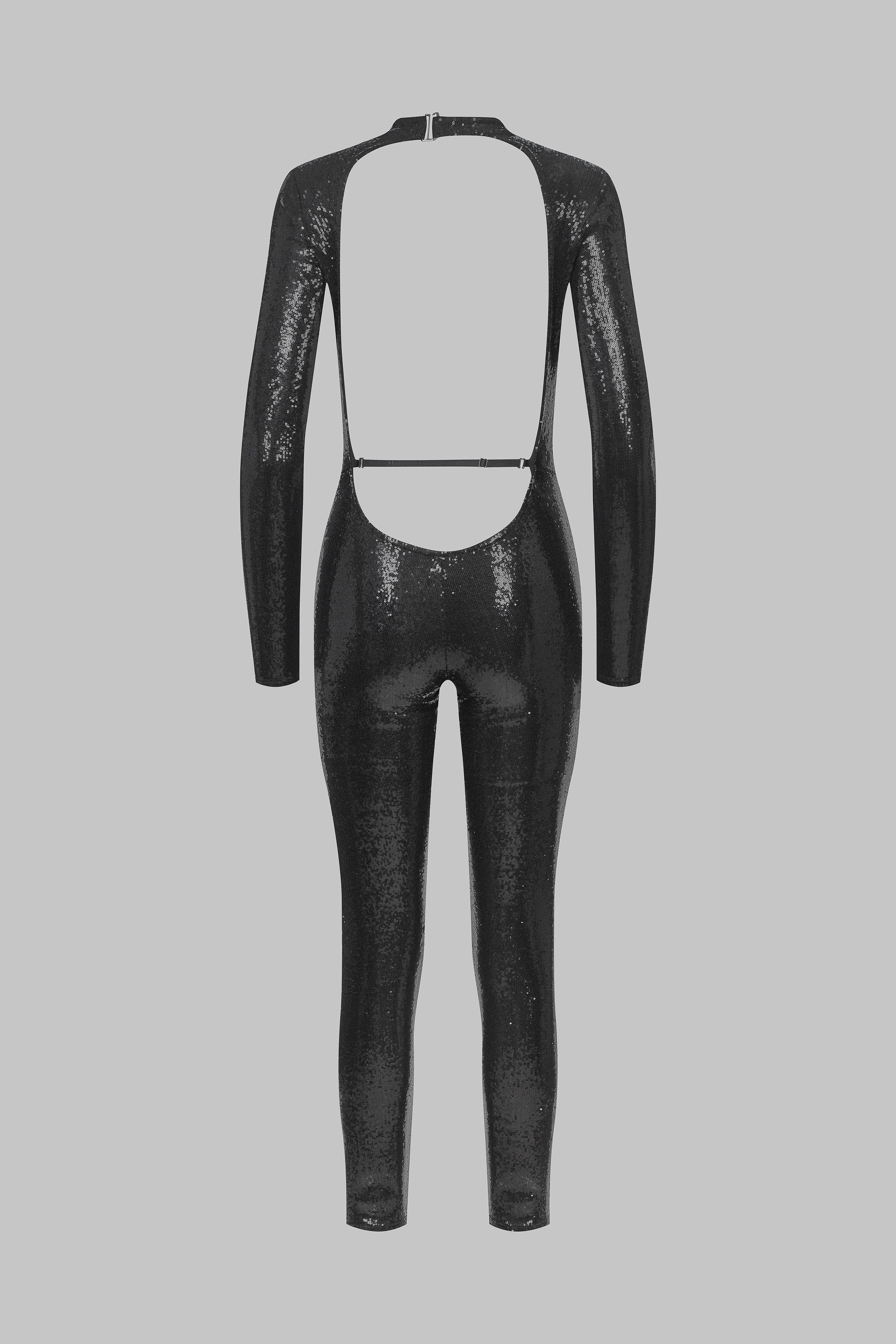 Catsuit a maniche lunghe con apertura sul retro - Nero - 24 Secret Days