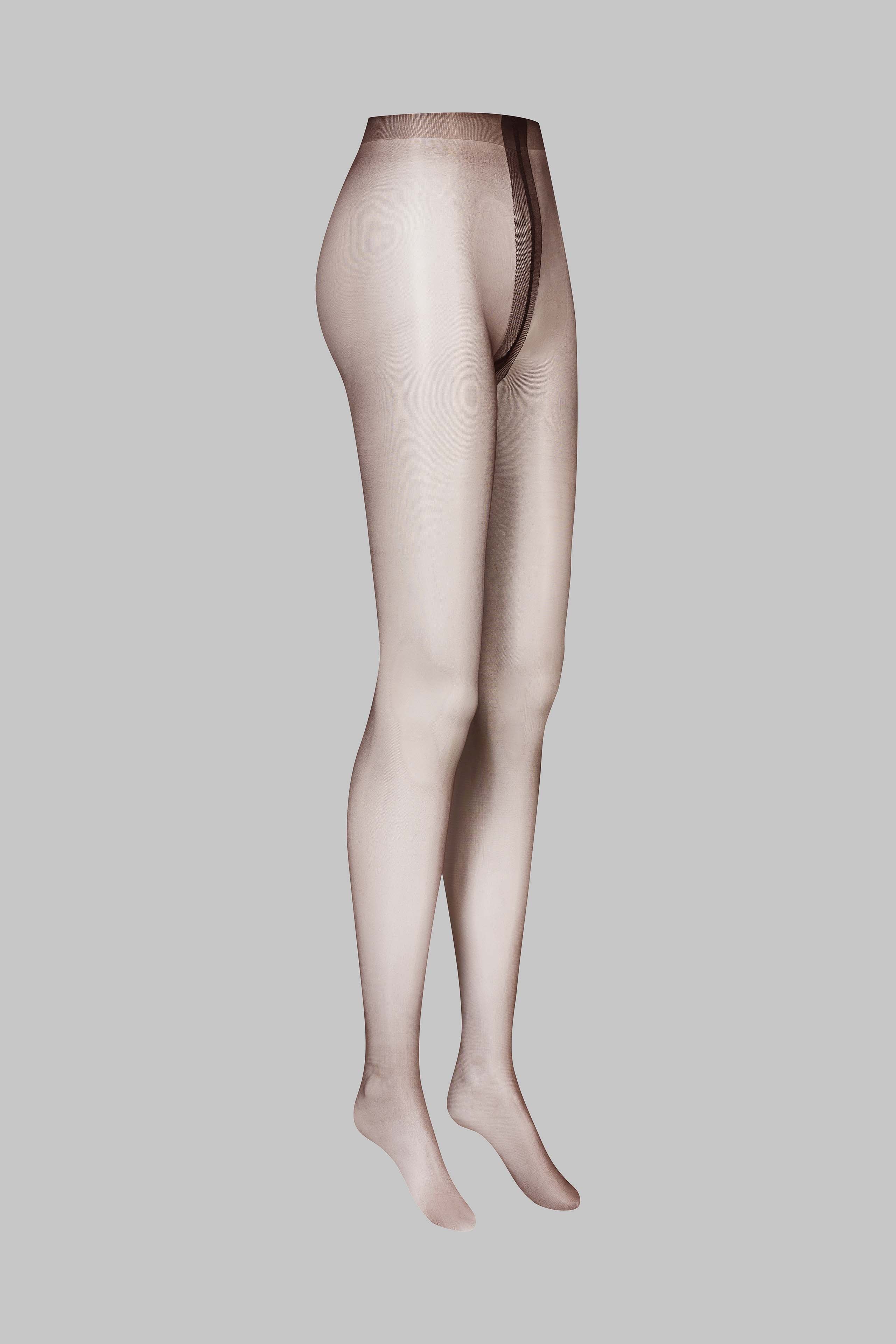 Glänzende Strumpfhose 10D - Braun - Legwear