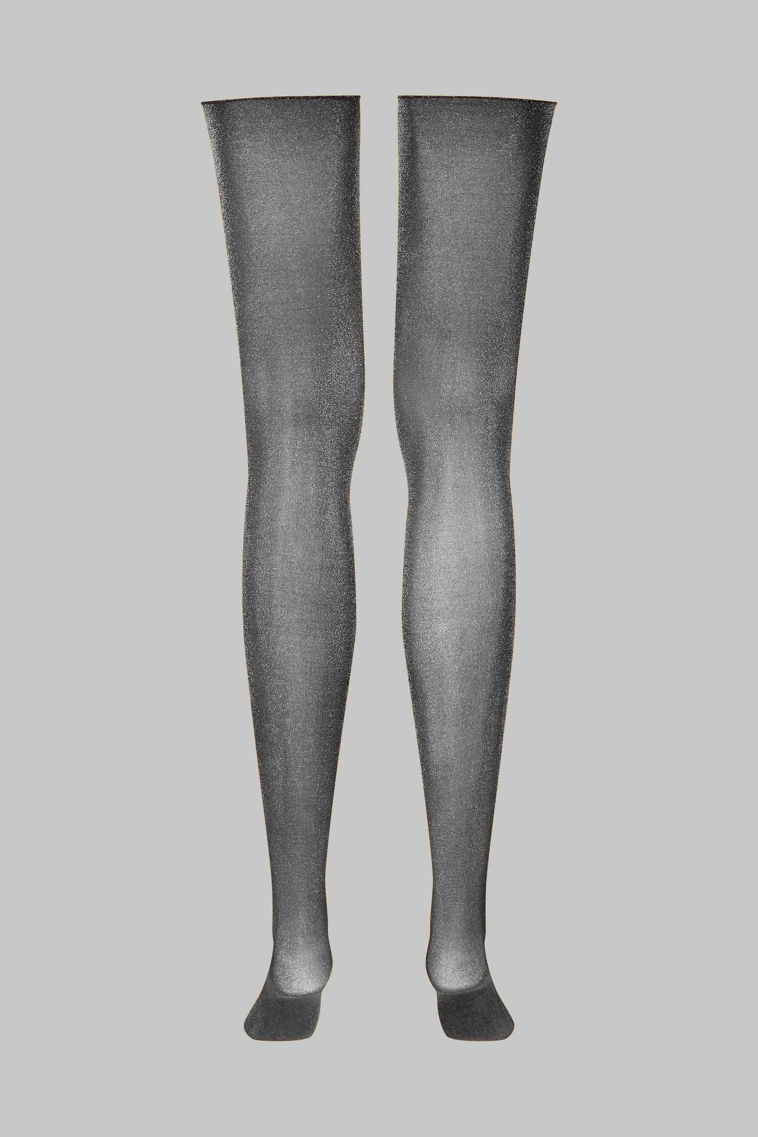 Lurex 20D rolled stockings - Les Coquetteries