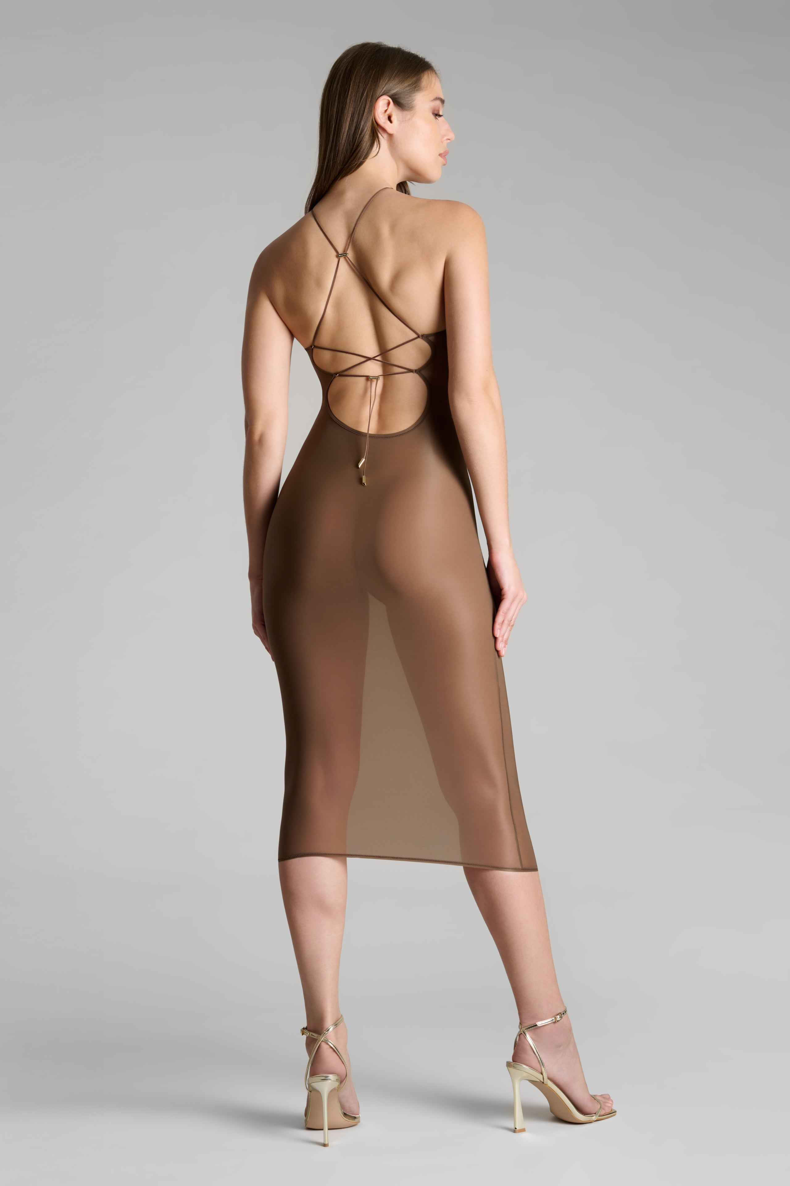 Open back midi dress - French Kiss Light