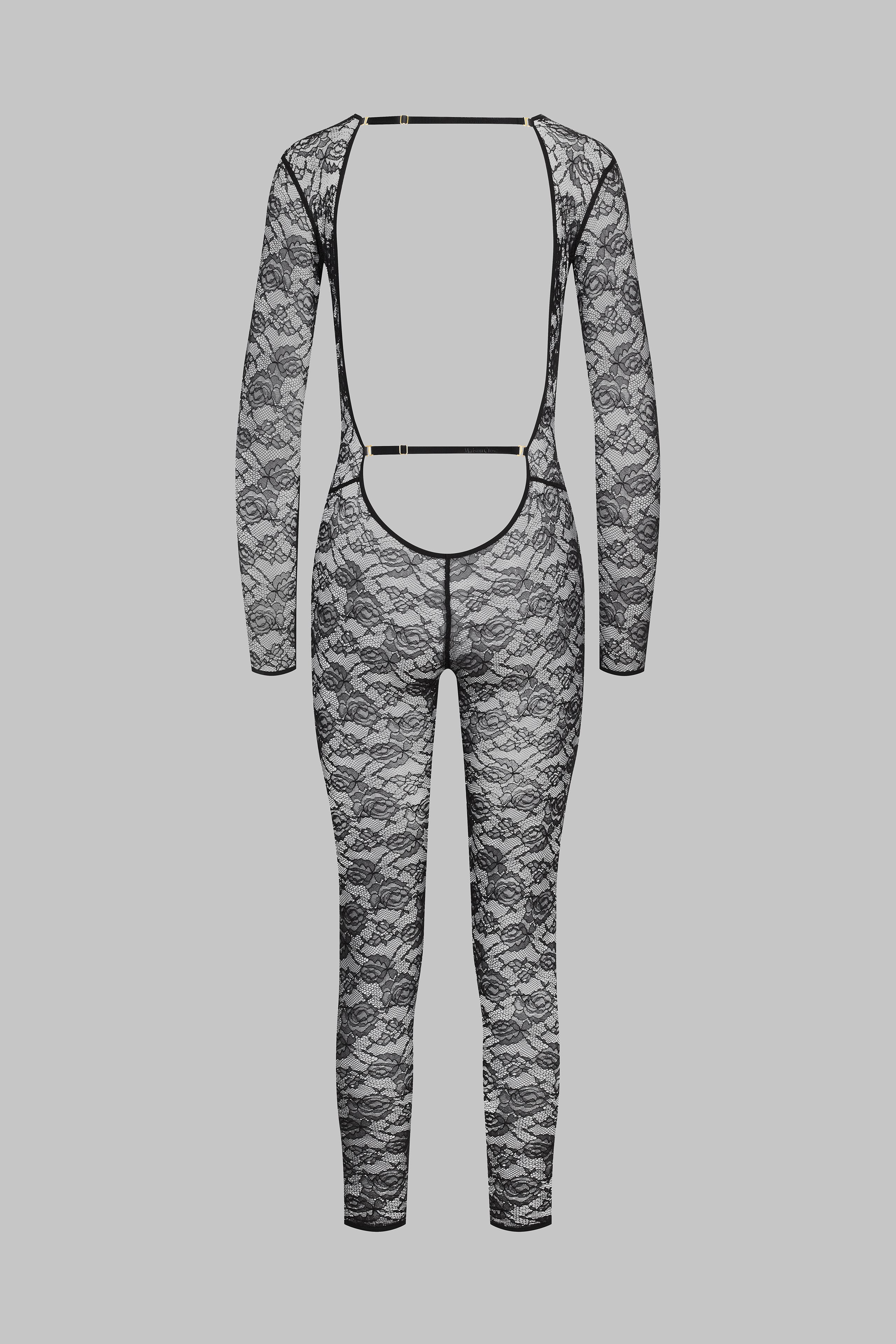 Langärmliger Jumpsuit mit V-Ausschnitt - Flashback
