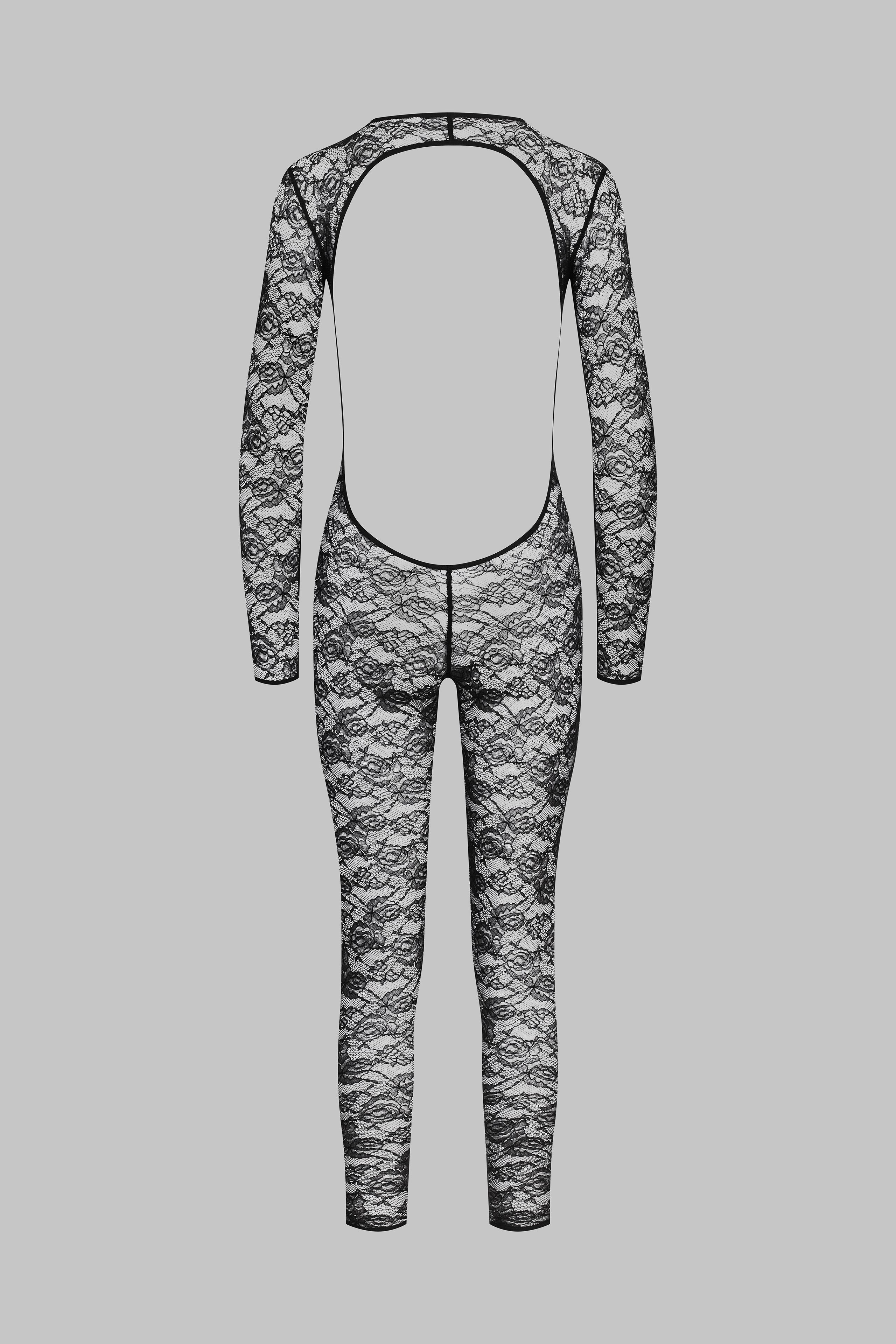 Long Sleeve Open Back Catsuit - Flashback