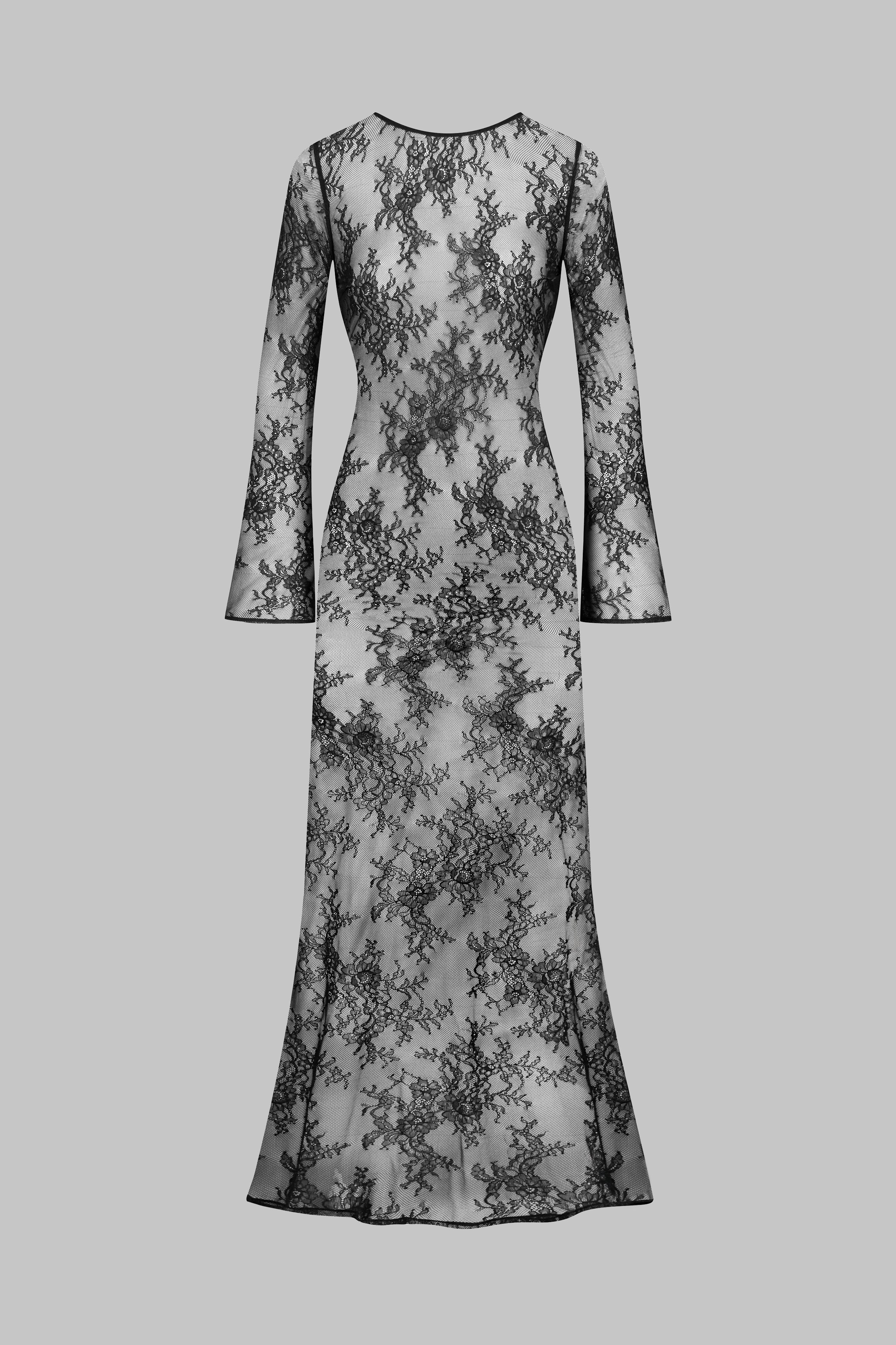 030 - Long lace backless dress - Le Vestiaire