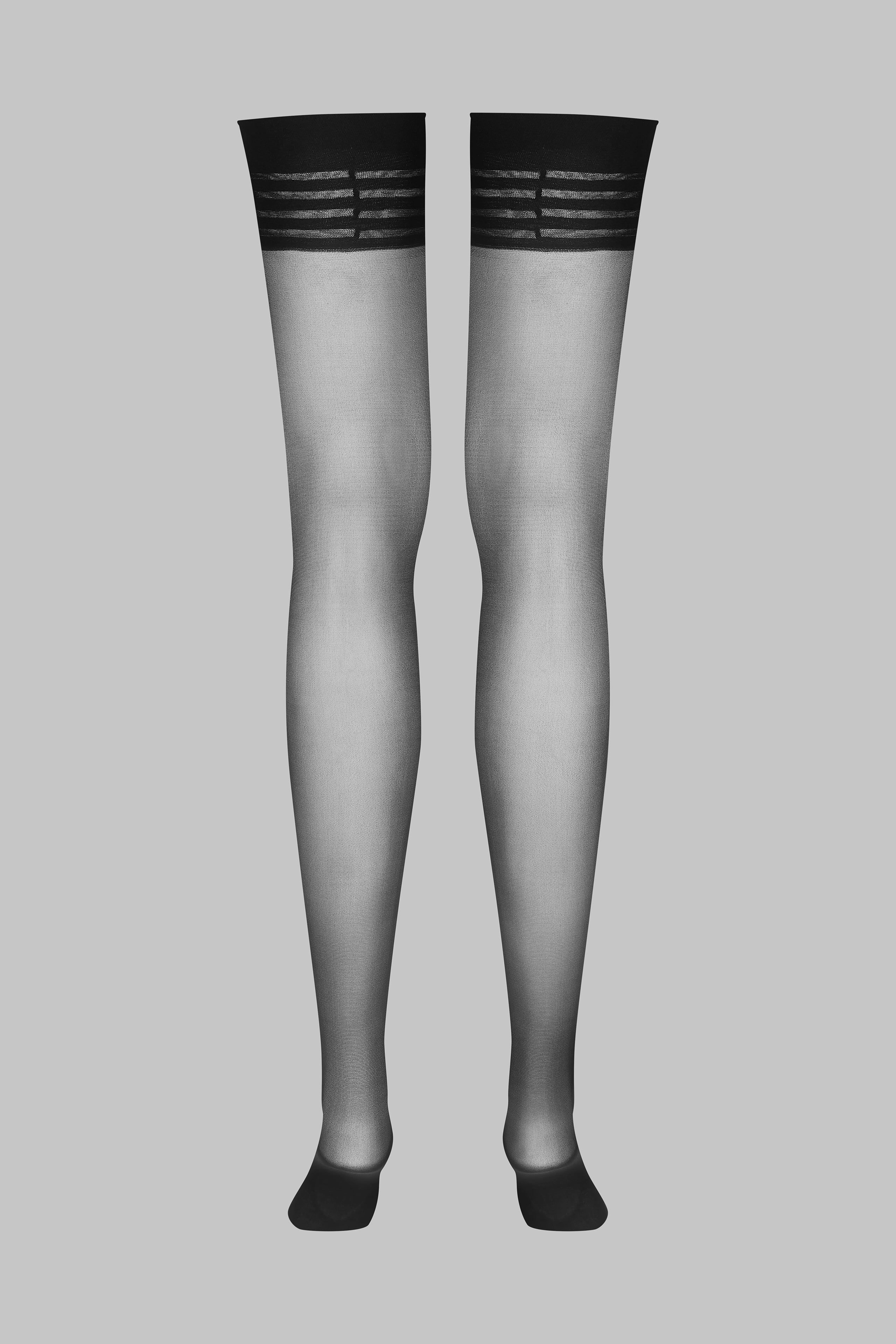 Calze con balza a righe - 20D - Legwear