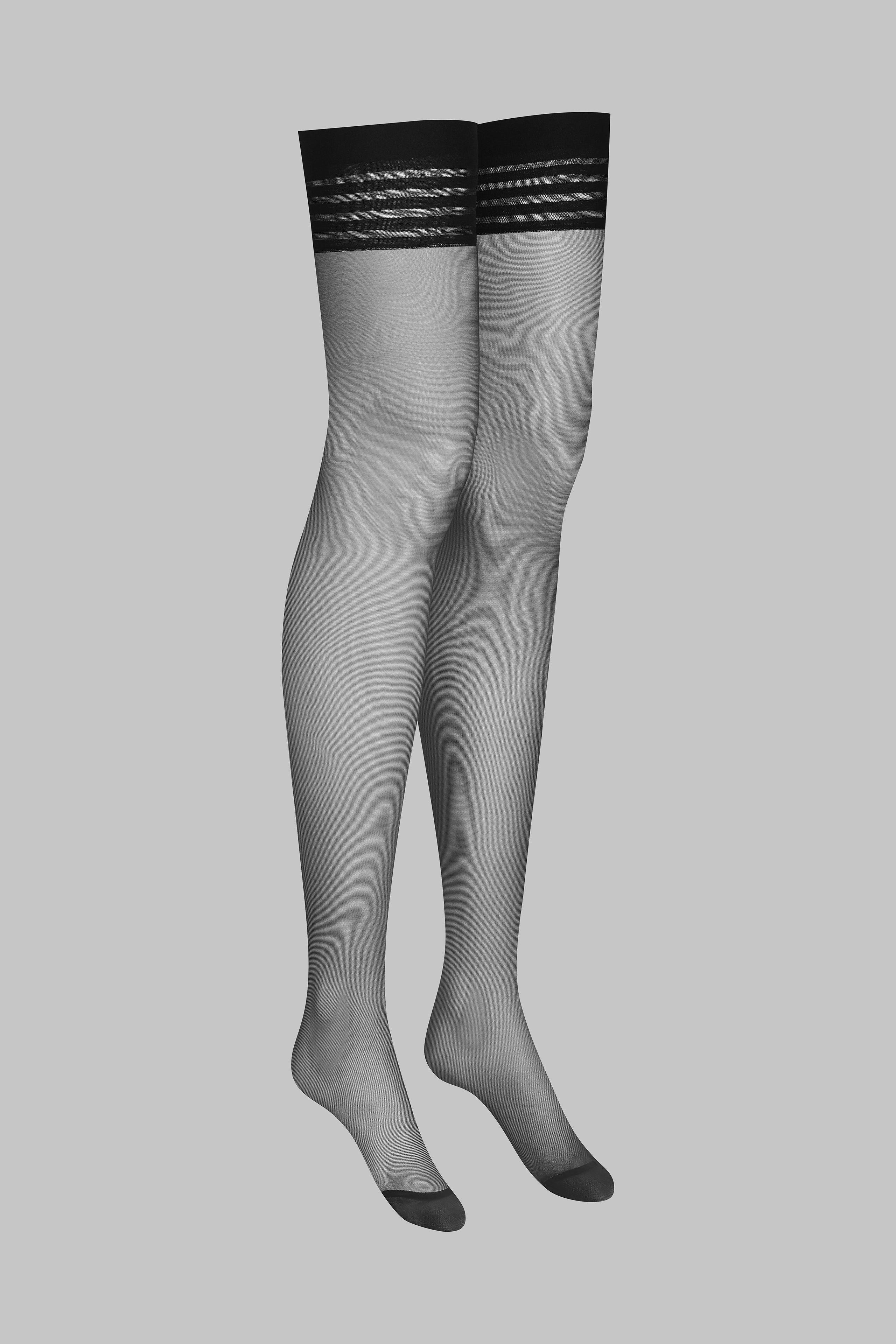 Calze con balza a righe - 20D - Legwear