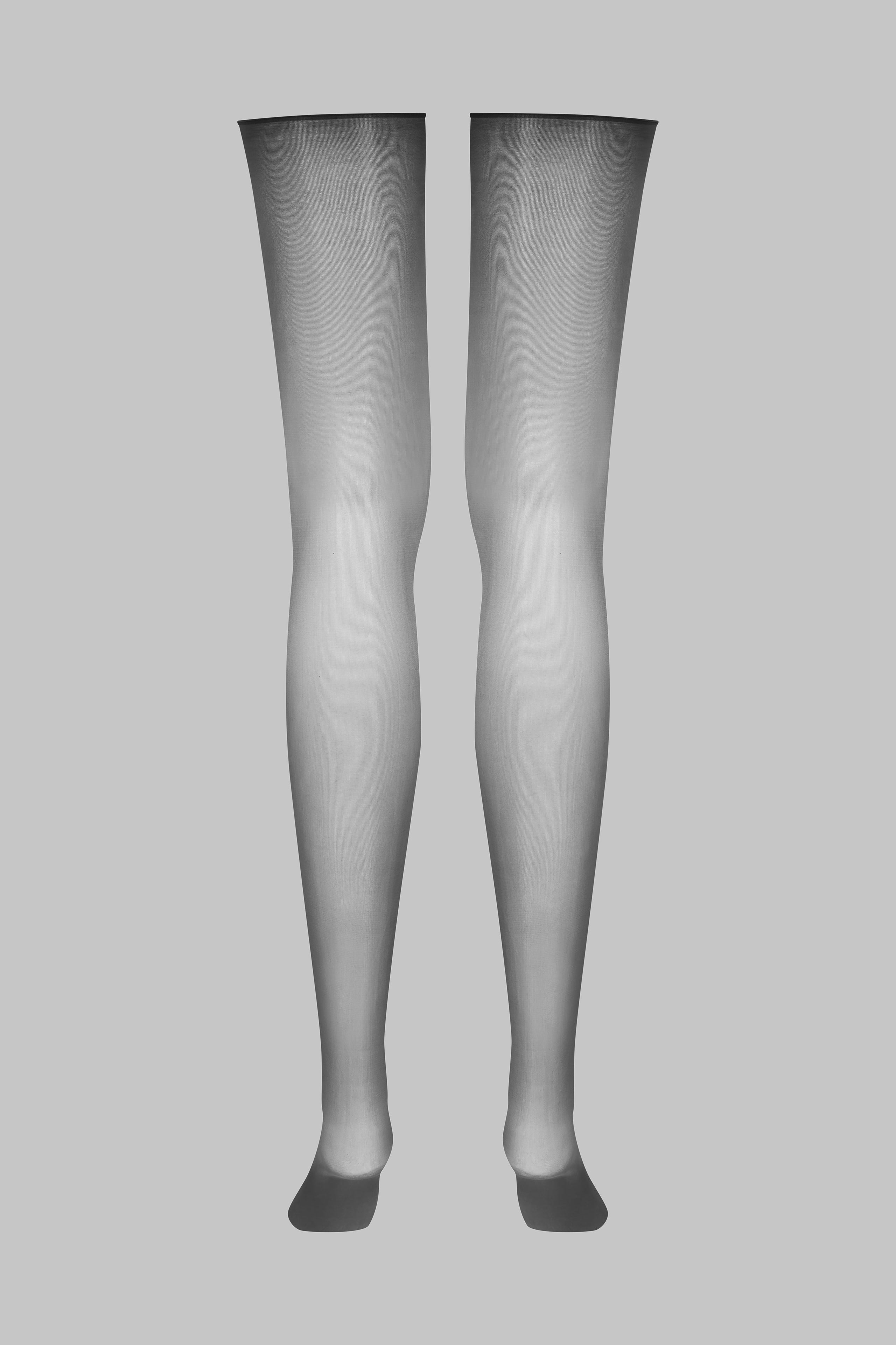 Glossy cut and curled stockings 20D - Smoky - LEGWEAR