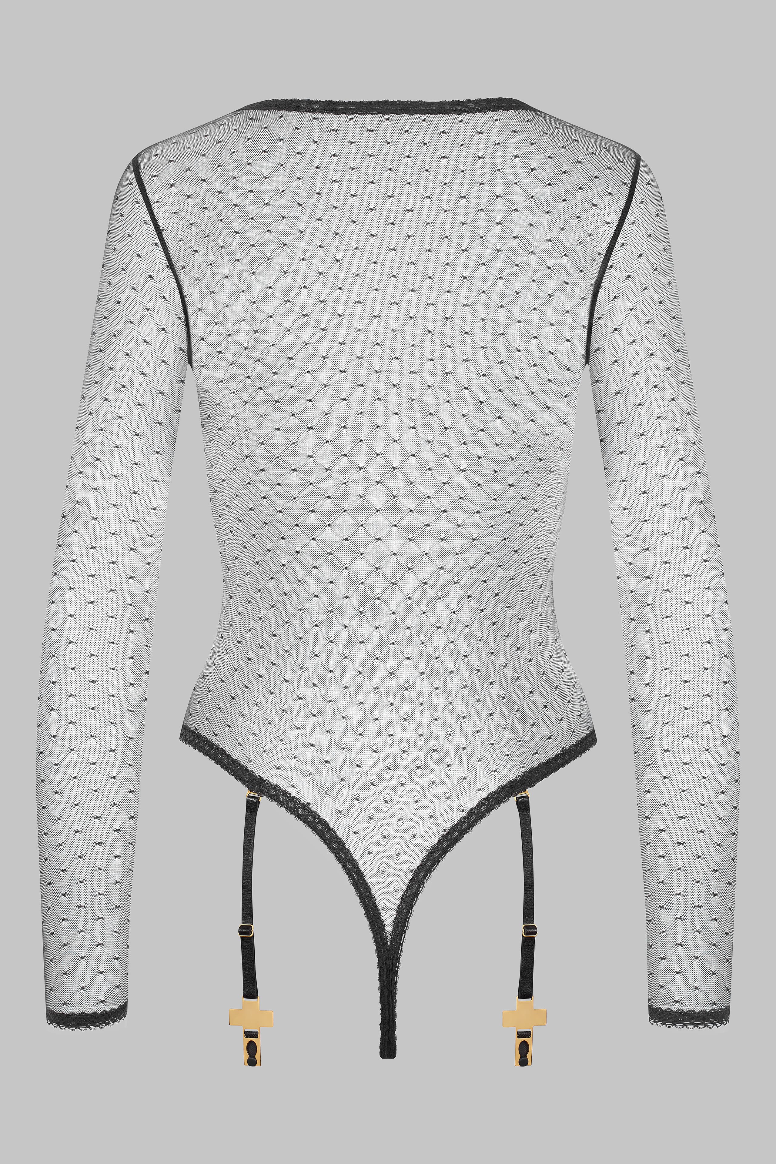 Body in plumetis con reggicalze - Inspiration Divine