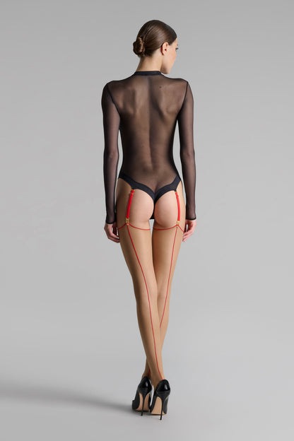 Bas coupés roulés couture 20D - Legwear