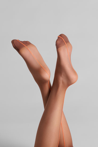 20D neon seam rolled stockings - Legwear