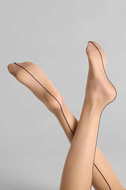 Bas coupés roulés couture 20D - Legwear