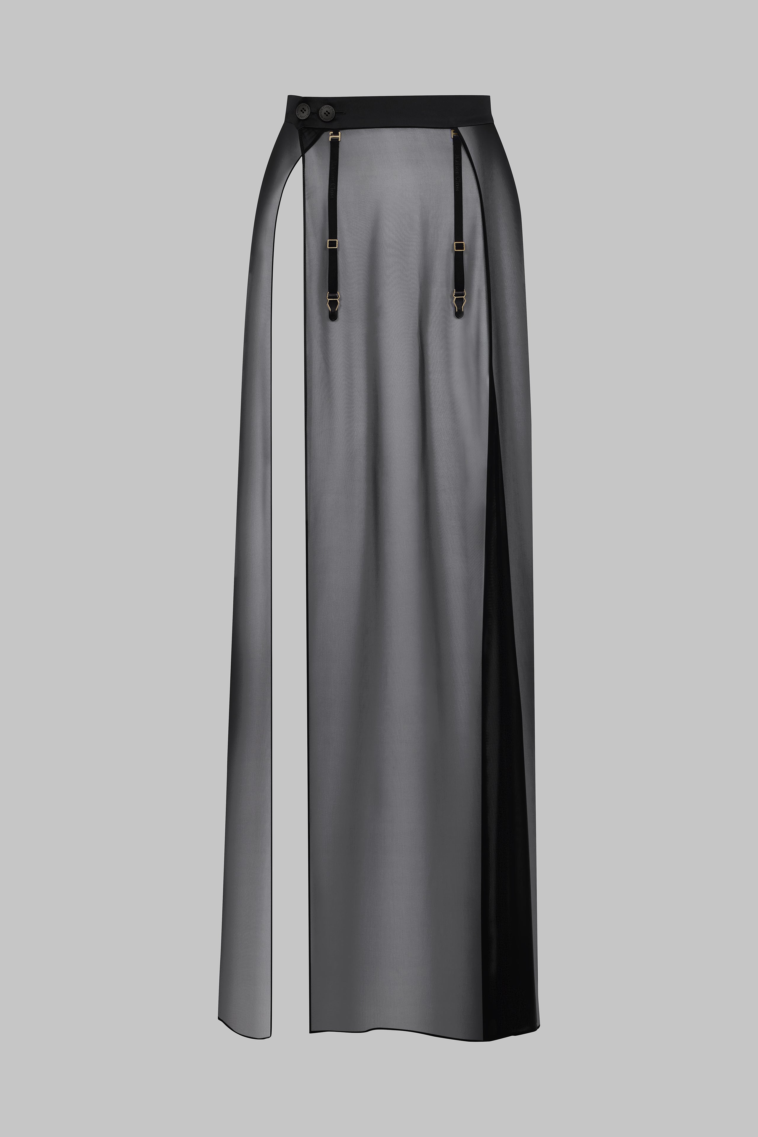 005 - Jupe longue porte-feuille transparente en mousseline