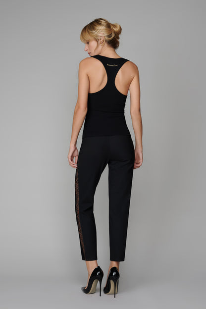 012 - Canotta con logo dorato in cotone