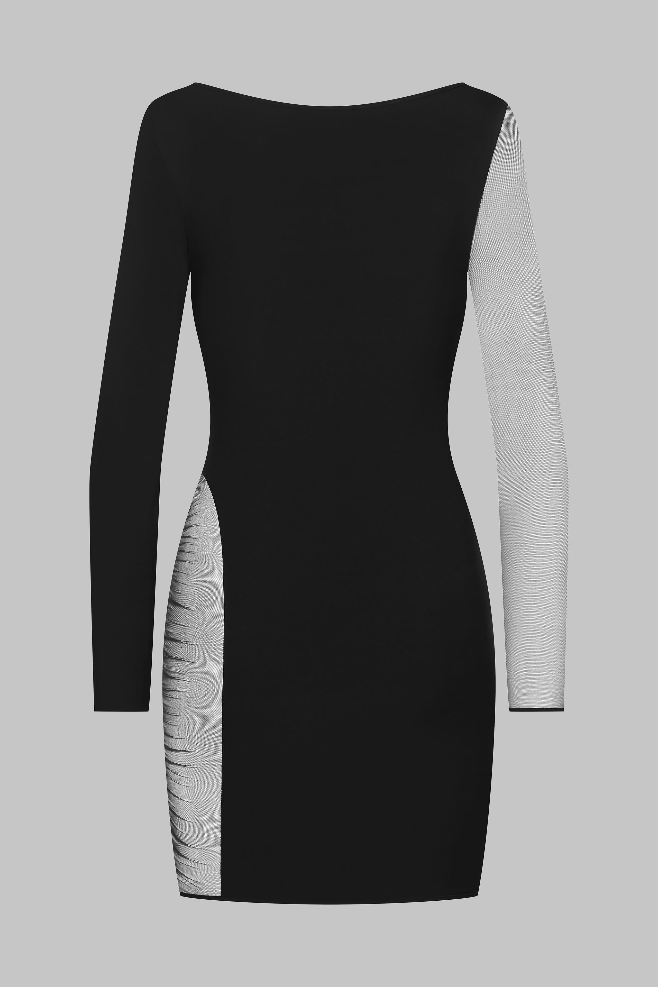 Asymmetrical long sleeve dress - Nuit Fauve