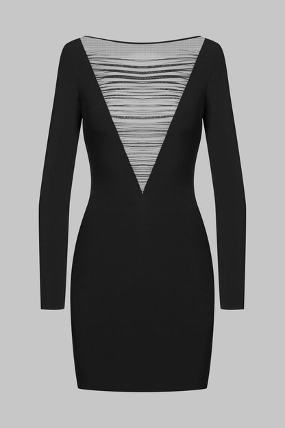 Robe courte manches longues - Nuit Fauve