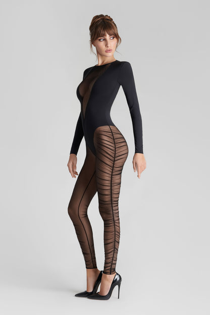 Catsuit A Maniche Lunghe - Nuit Fauve