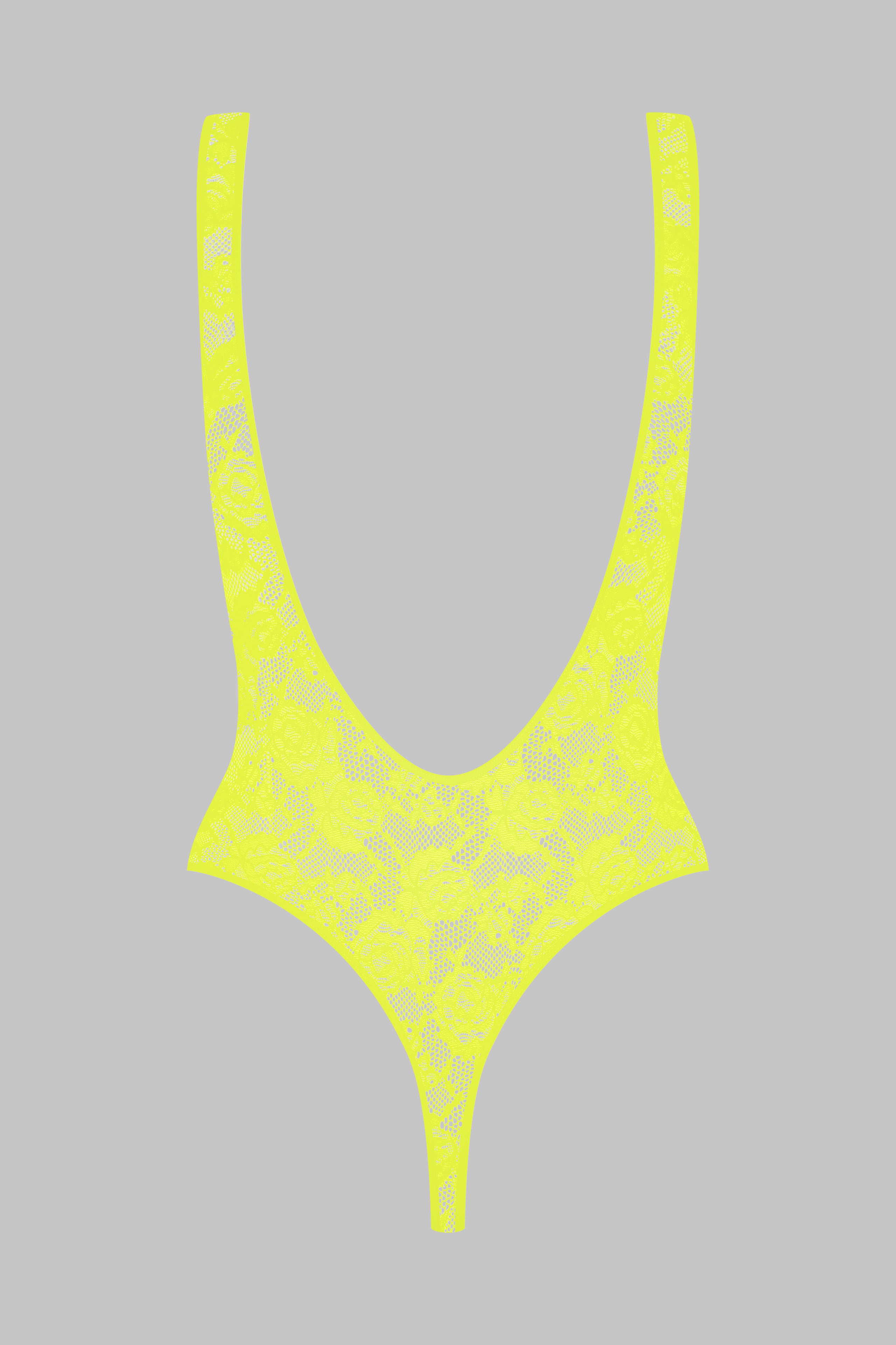 Open back string bodysuit - Flashback Neon