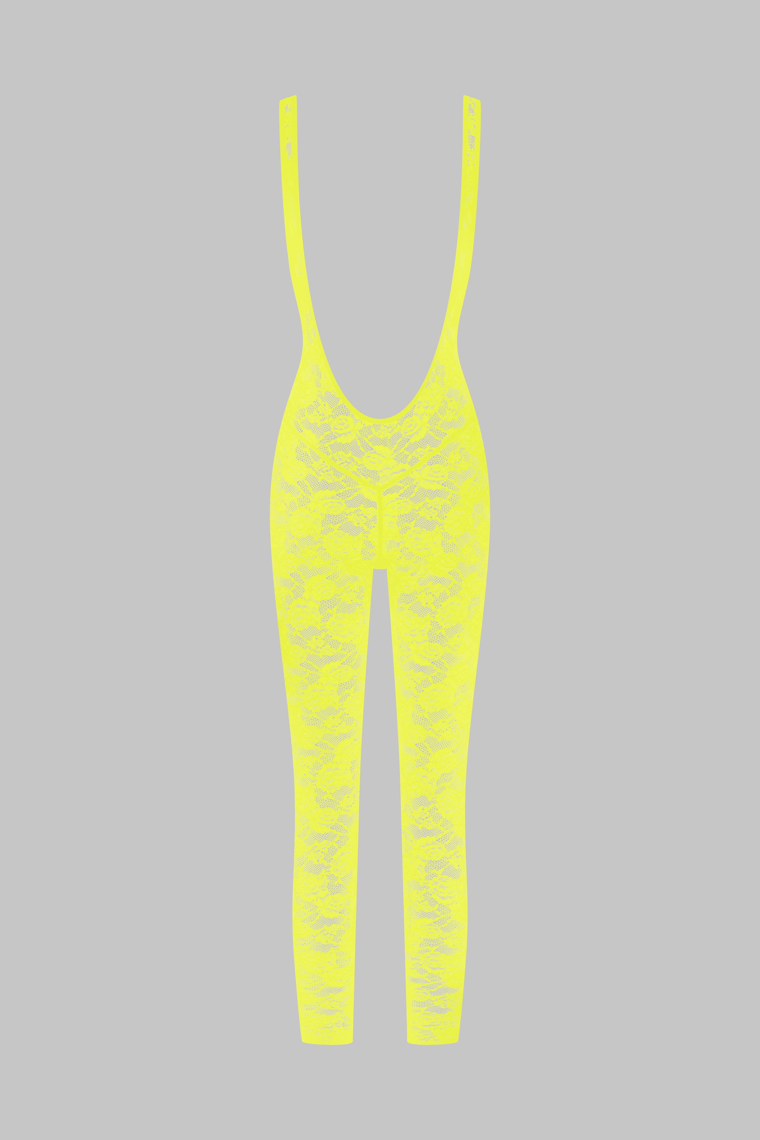 Open Back Catsuit - Flashback Neon