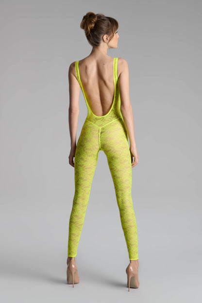Open Back Catsuit - Flashback Neon