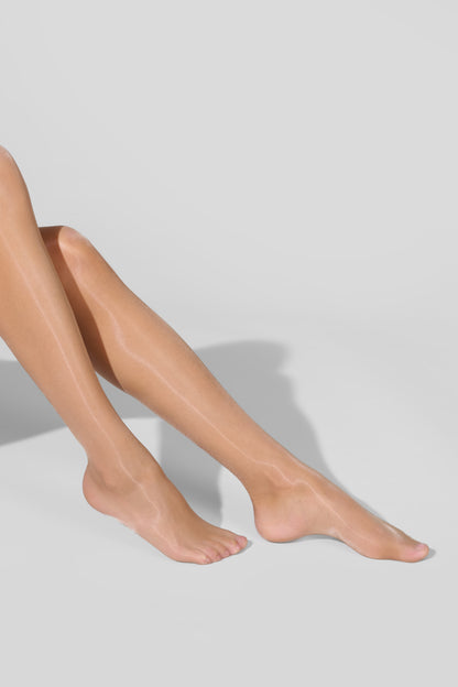 Glossy cut and curl stockings 20D - Caramel - Legwear