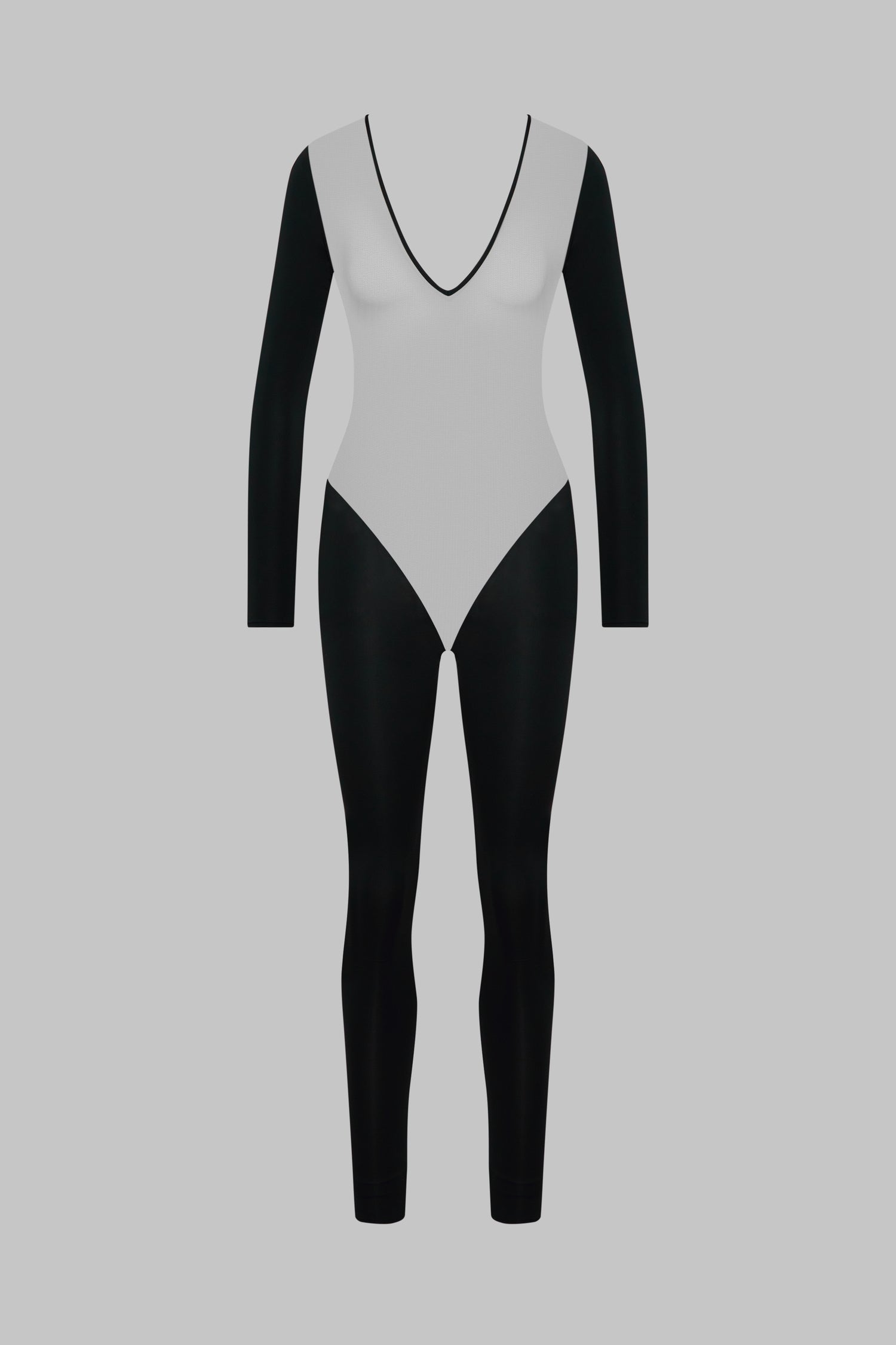 Langarm-Catsuit mit transparentem Rücken - Pure Tentation