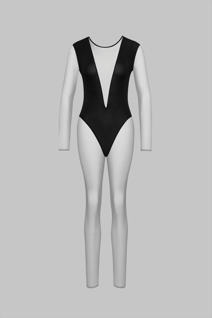 Catsuit col V manches longues - Pure Tentation