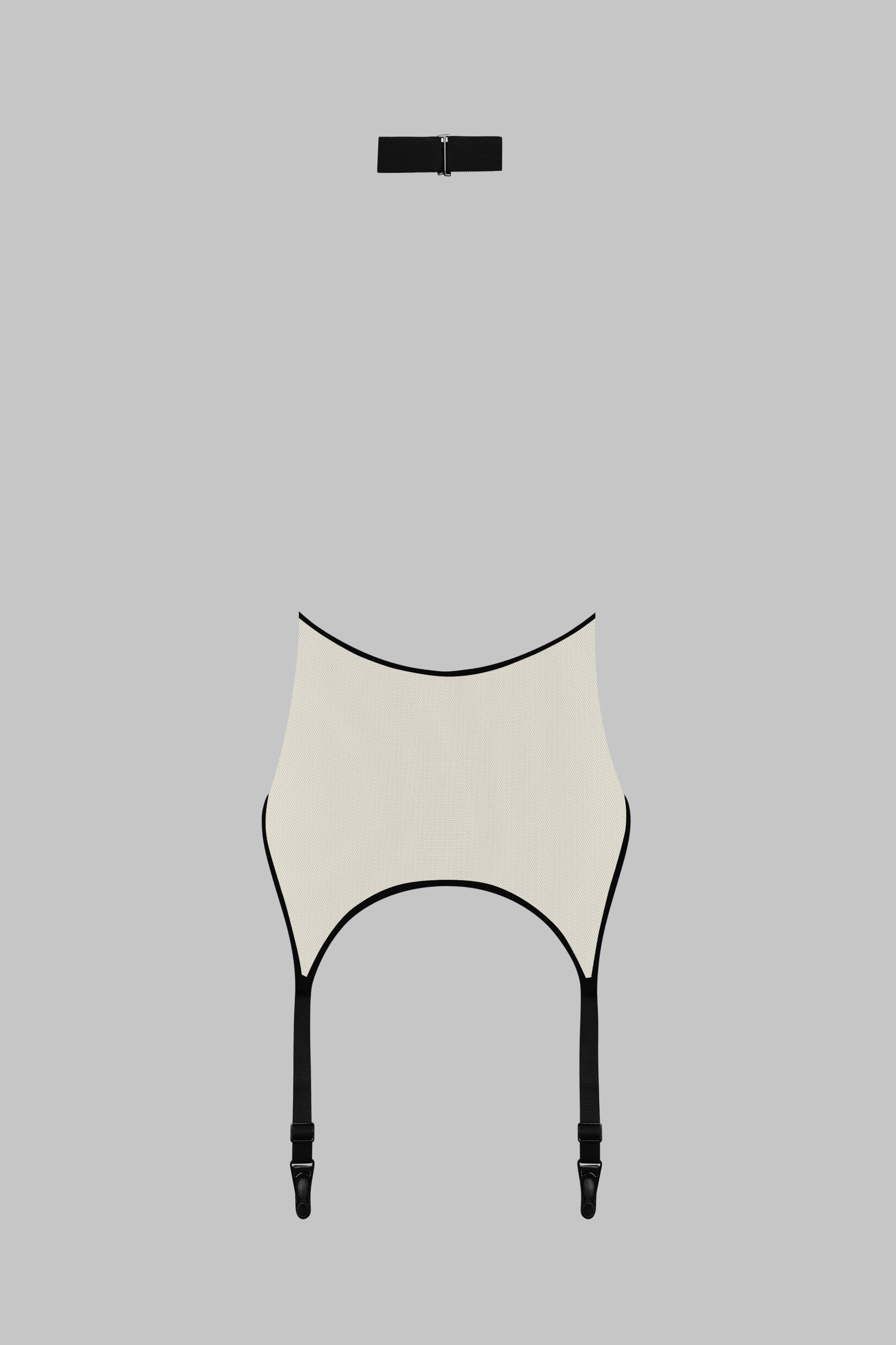 Halter-neck bodysuit with suspenders - Pure Tentation