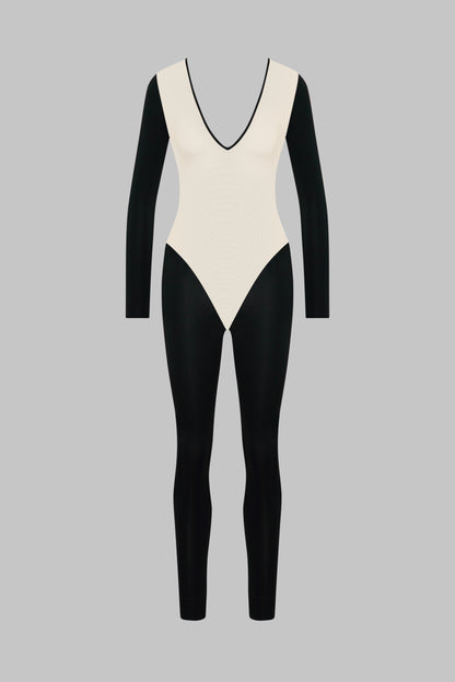 Catsuit manches longues dos transparent - Pure Tentation