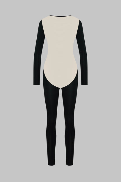 Catsuit manches longues dos transparent - Pure Tentation