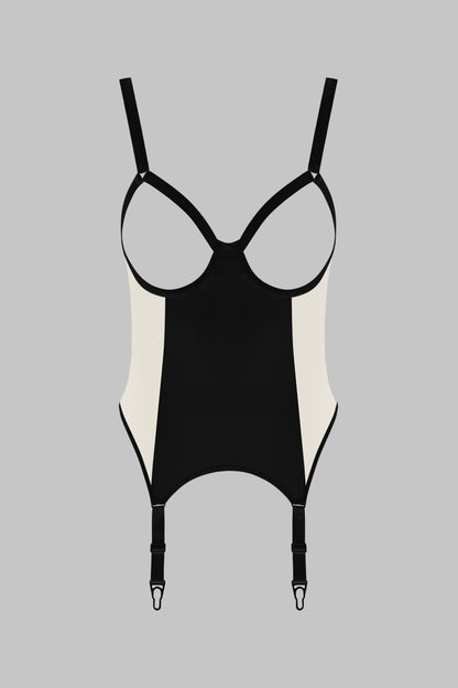 Combinaison ouverte porte-jarretelles - Pure Tentation