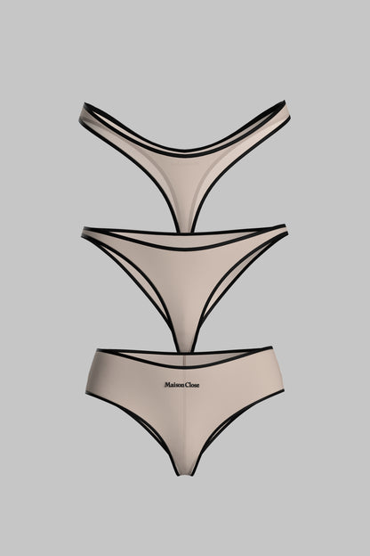 Set aus 3 Dunkelbeige Unterteile - La Parisienne