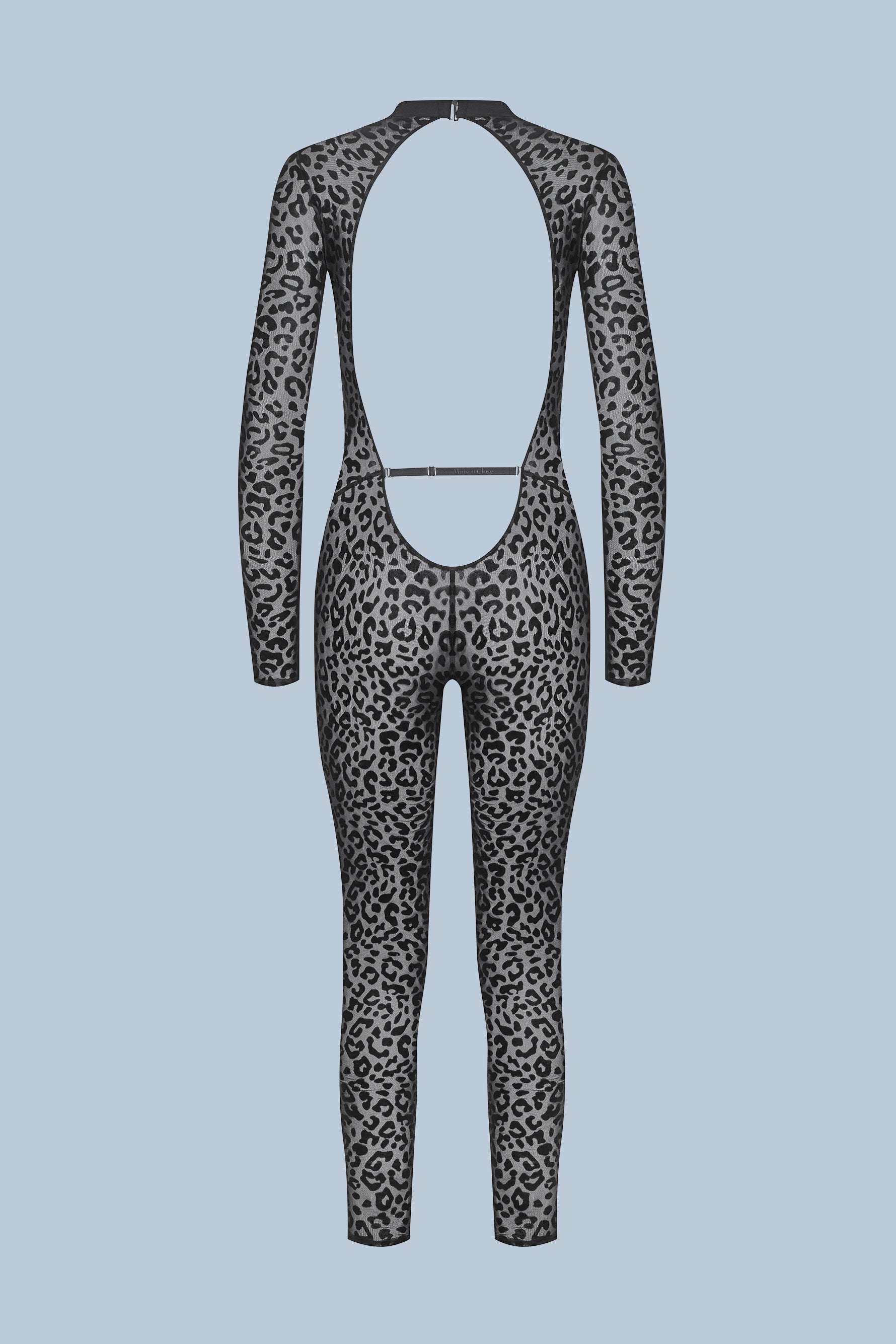 Catsuit leopardata con schiena scoperta - Nero - 24 Secret Days