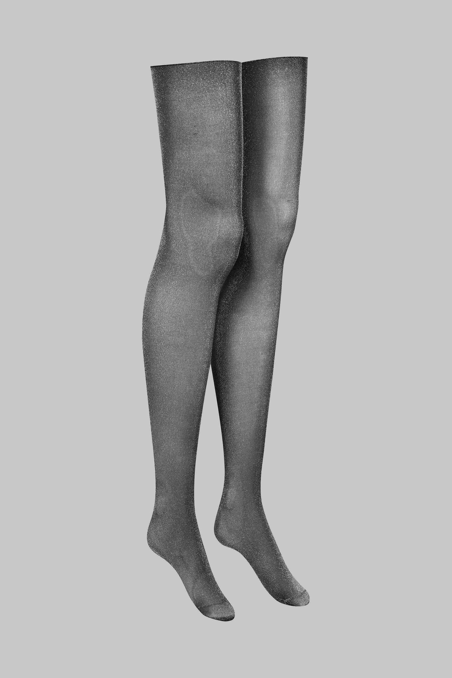 Lurex calze con orli tagliati arrotolati - 20D - Legwear