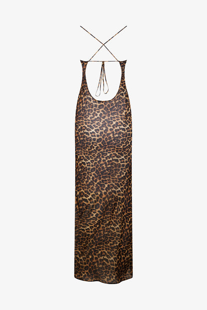 Long Backless Dress - Safari