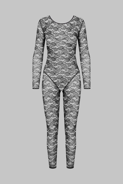 Long Sleeve Open Back Catsuit - Flashback