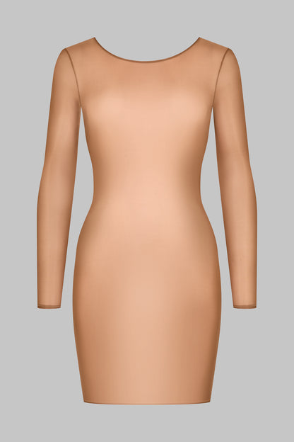 Short Open Back Long Sleeve Dress - French Kiss Light