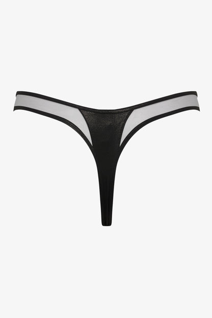 High-cut thong bikini bottom - Minuit