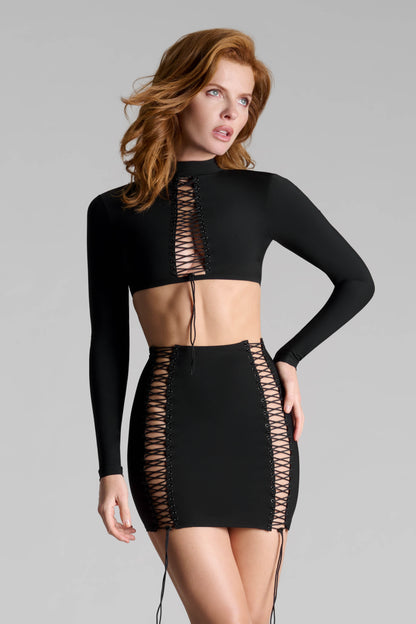 Jupe courte porte-jarretelles - Nuit Infinie