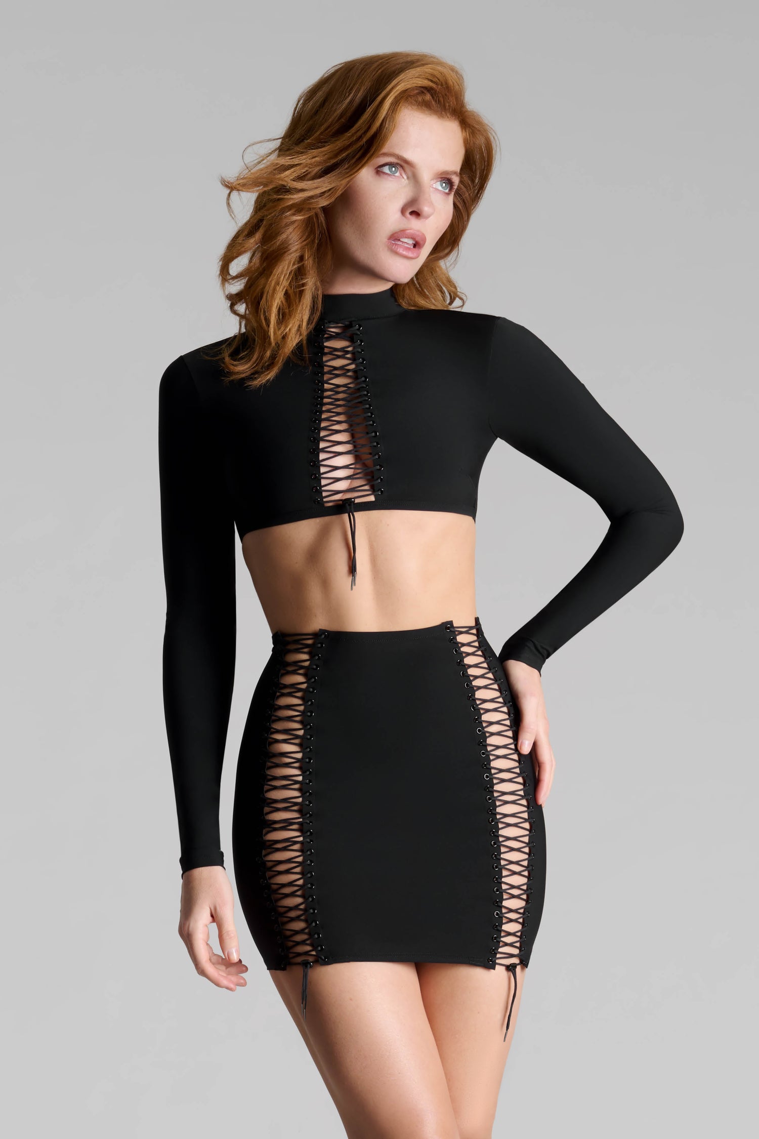 Short suspender skirt - Nuit Infinie