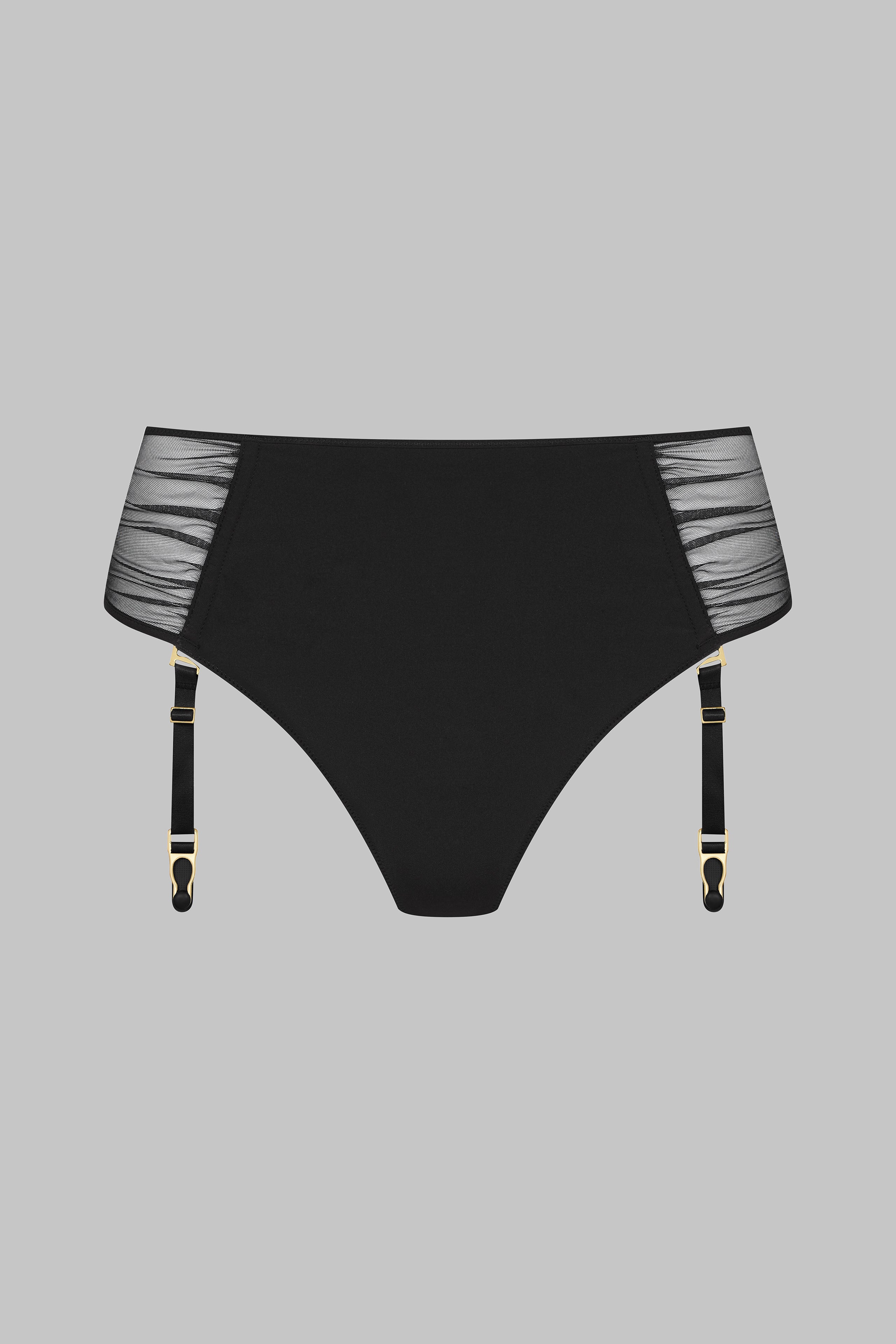 Tanga A Vita Alta Apribile Con Bretelle - Nuit Fauve