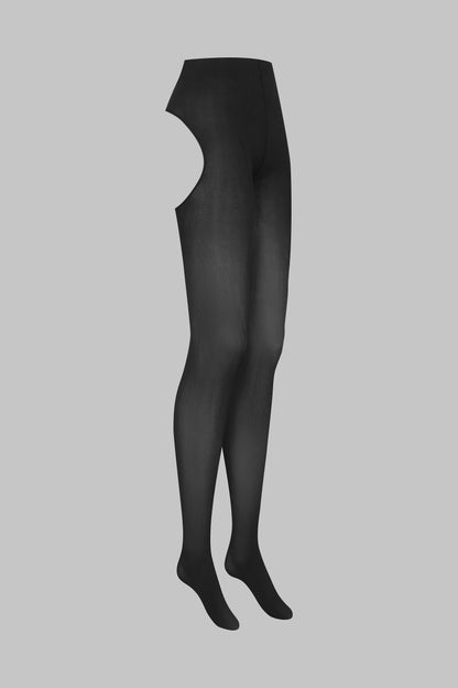 Collant Dos Ouvert 70D - Noir - LEGWEAR